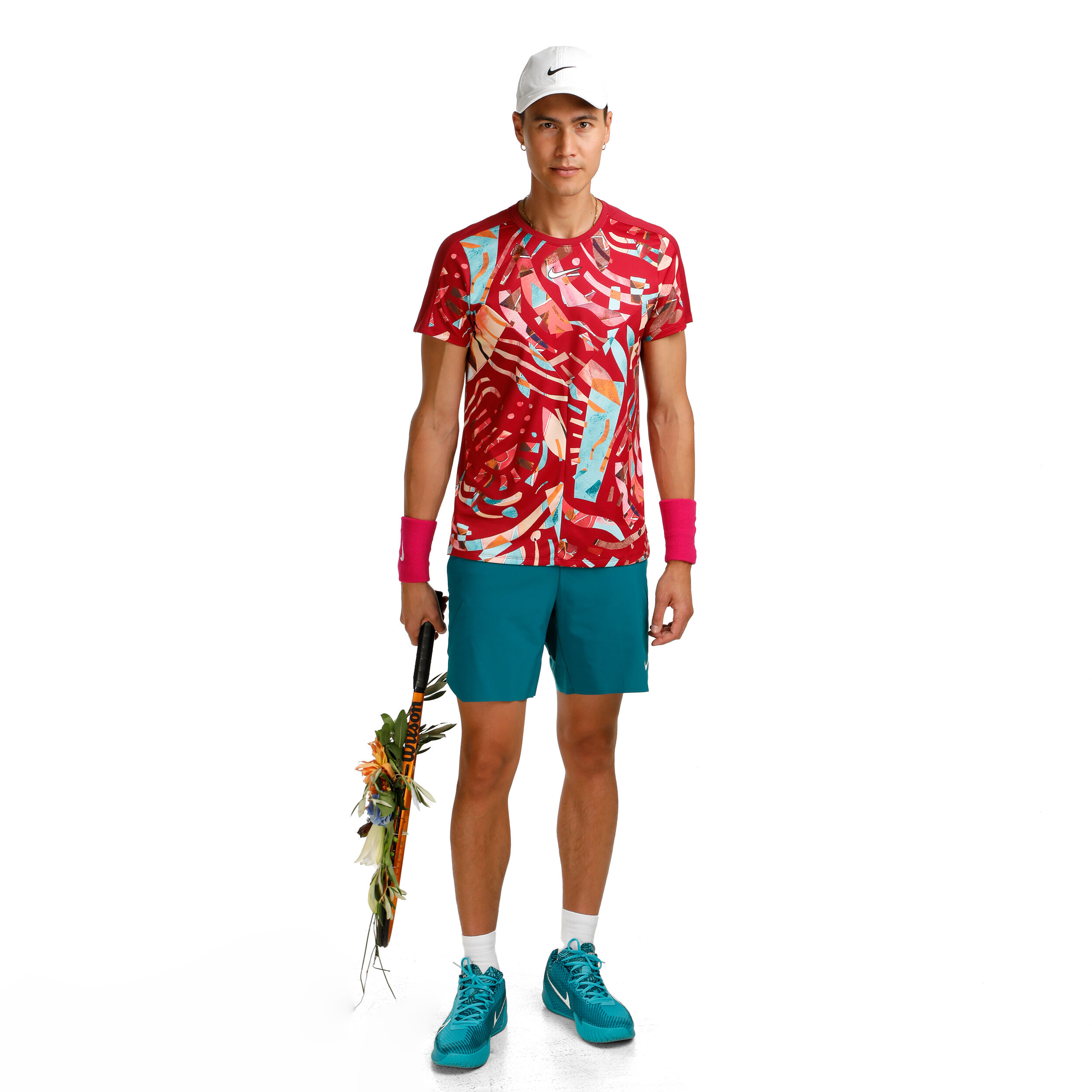 Dri Fit Court Slam T Shirt Men Berry Multicoloured