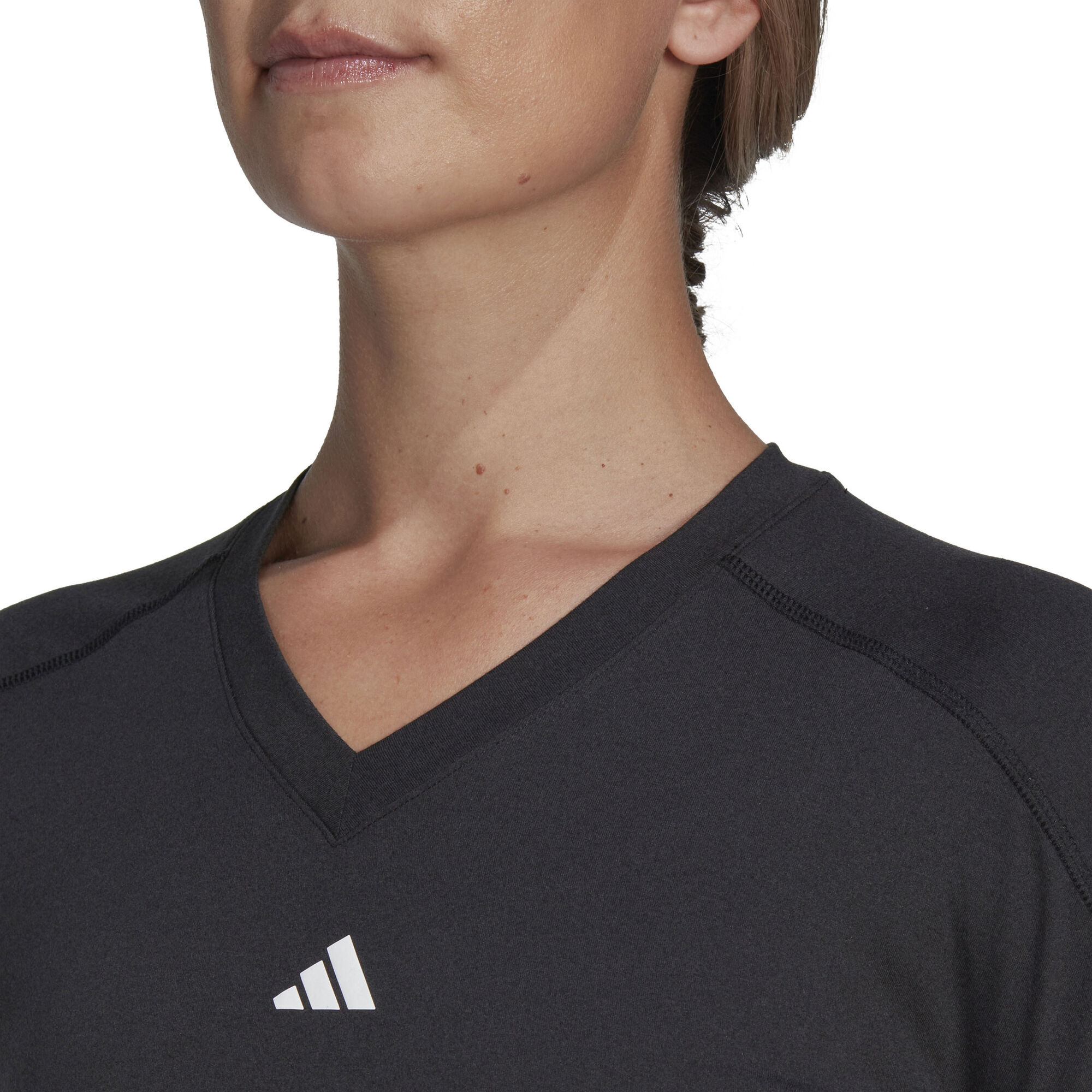Buy adidas V-Neck Women T-Shirt Essentials COM Point Tennis Minimal AEROREADY online Black Train Branding 
