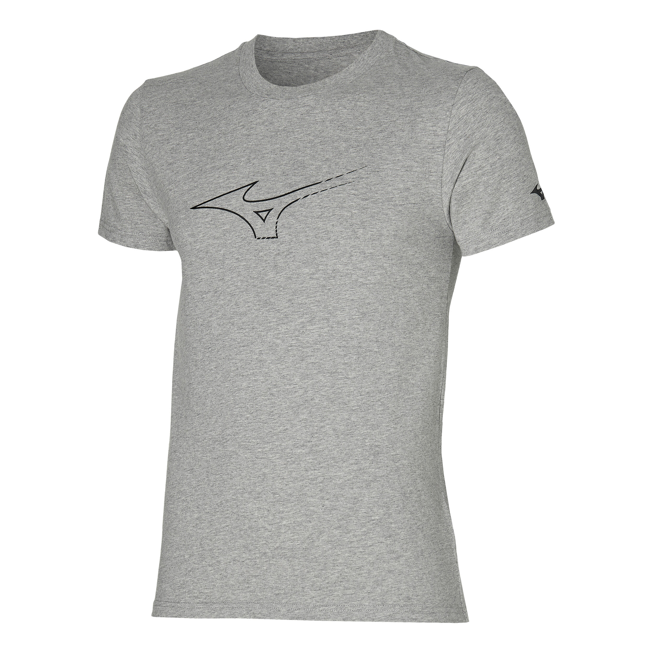 Mizuno Mens Athletic RB T Shirt Tee Top Grey Sports Running Gym Breathable 