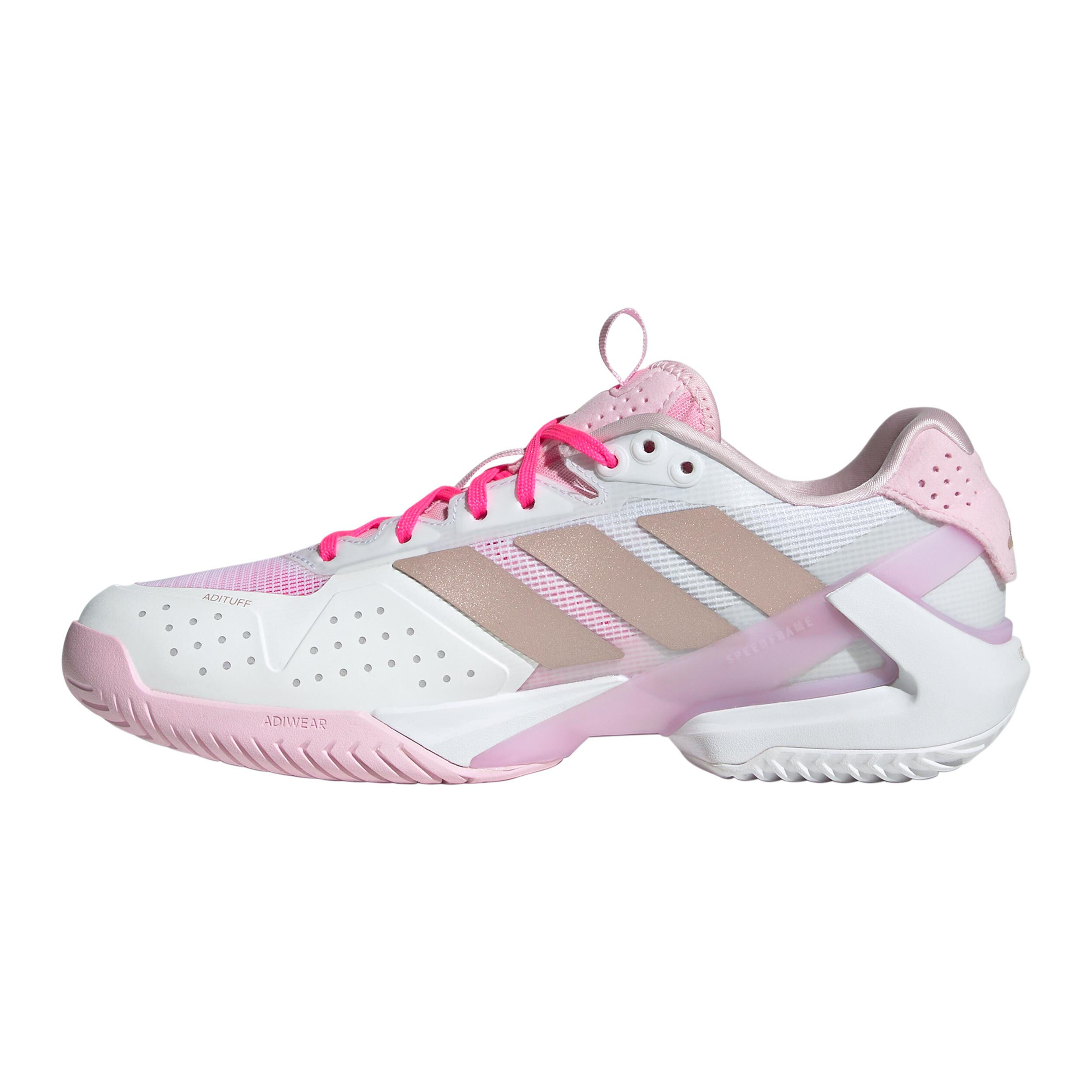 adidas Adizero Ubersonic 5 All Court Shoe Women White, Beige