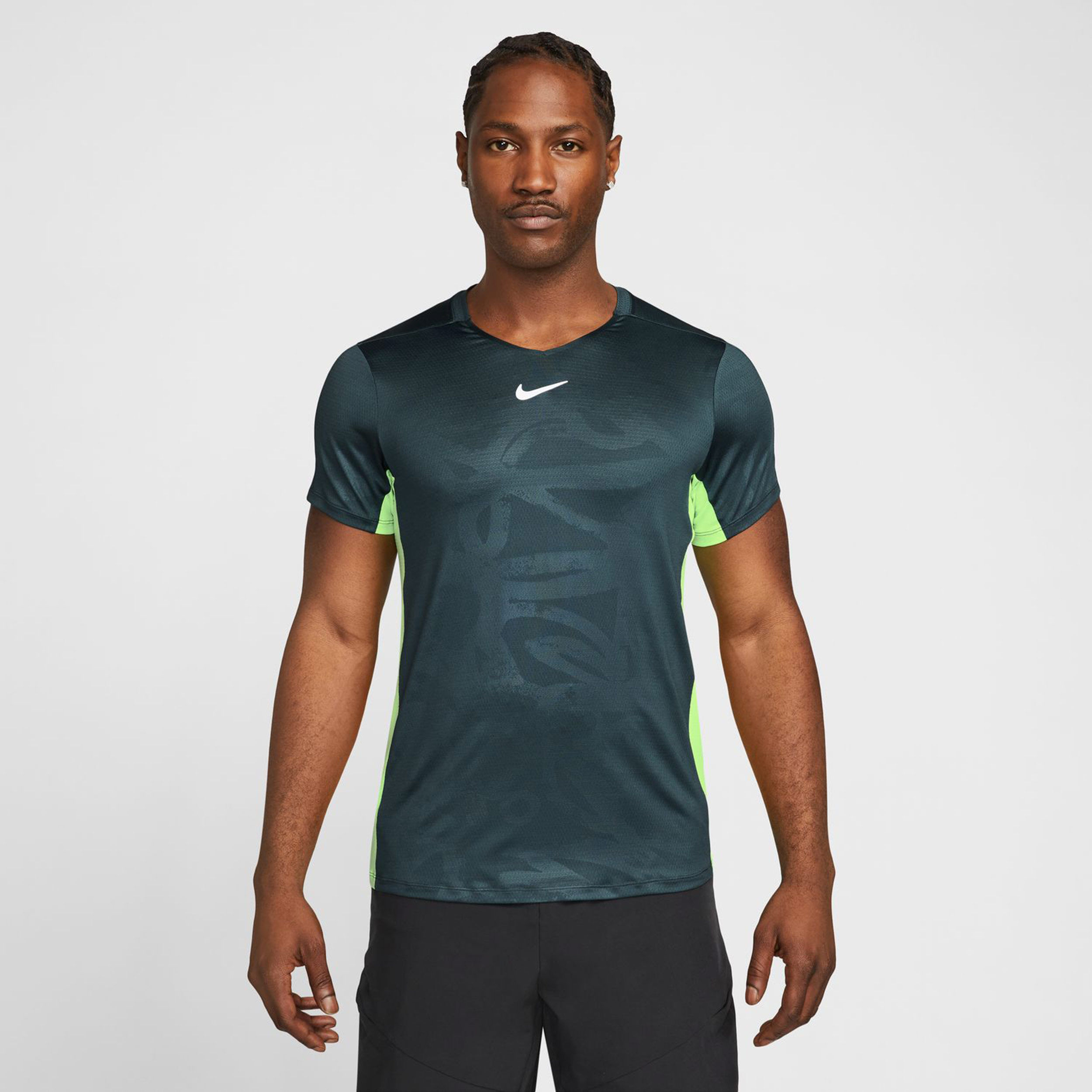 Dri Fit Court Advantage Print T Shirt Men Green Lime
