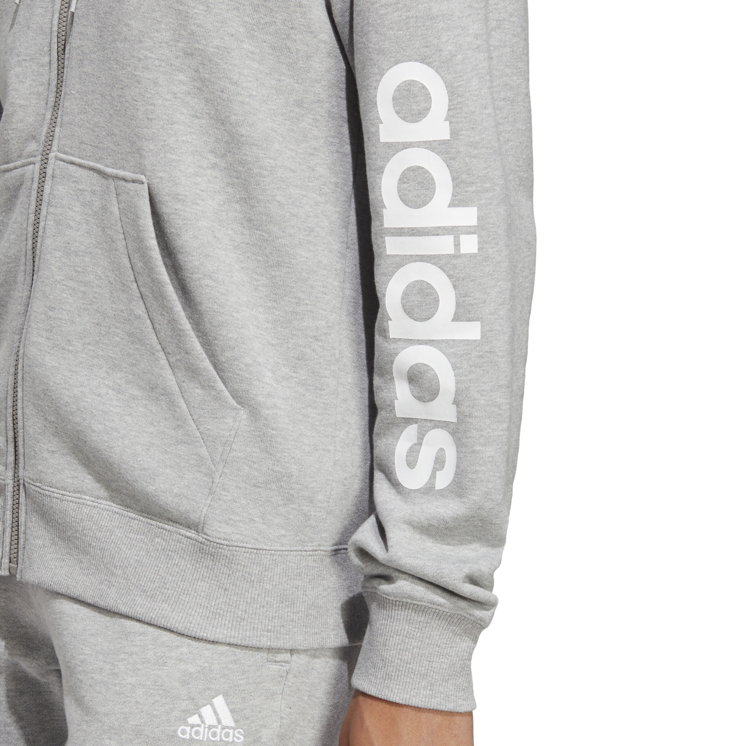 Adidas womens essentials linear full zip hoodie on sale