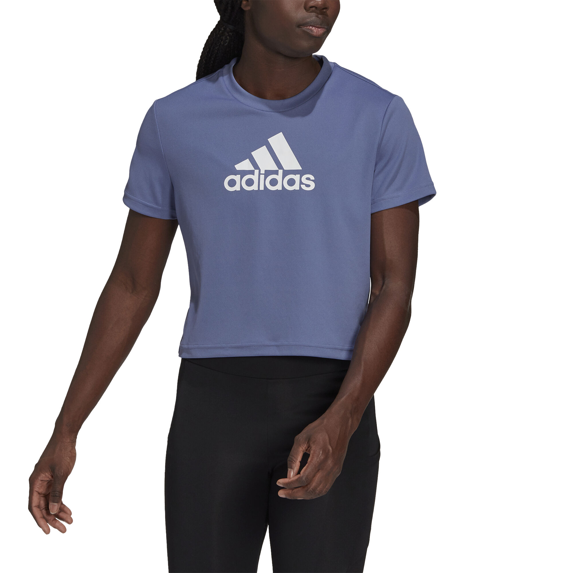 Buy adidas Big Logo Crop T Shirt Women Lilac White online
