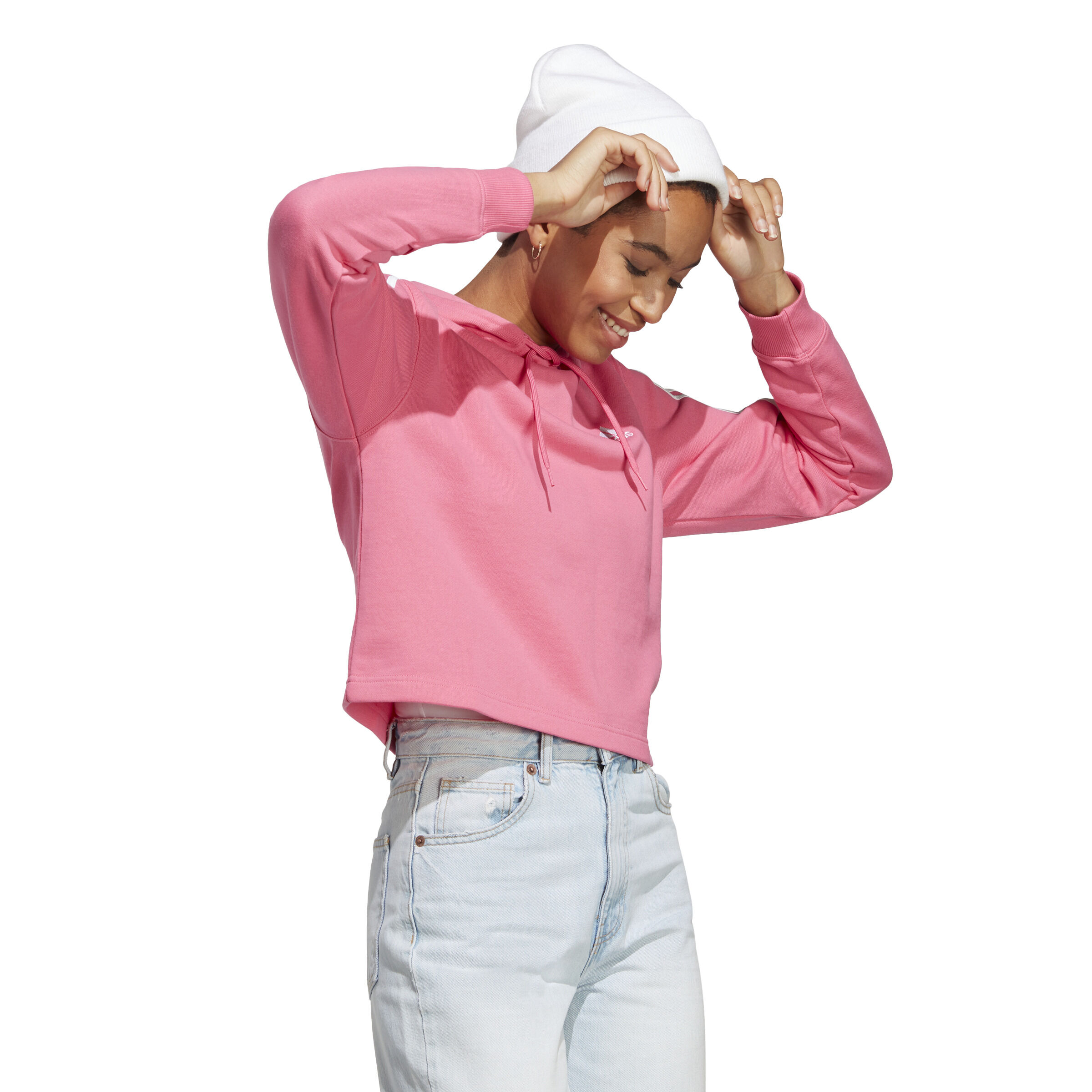 Adidas women's cropped clearance french terry hoodie