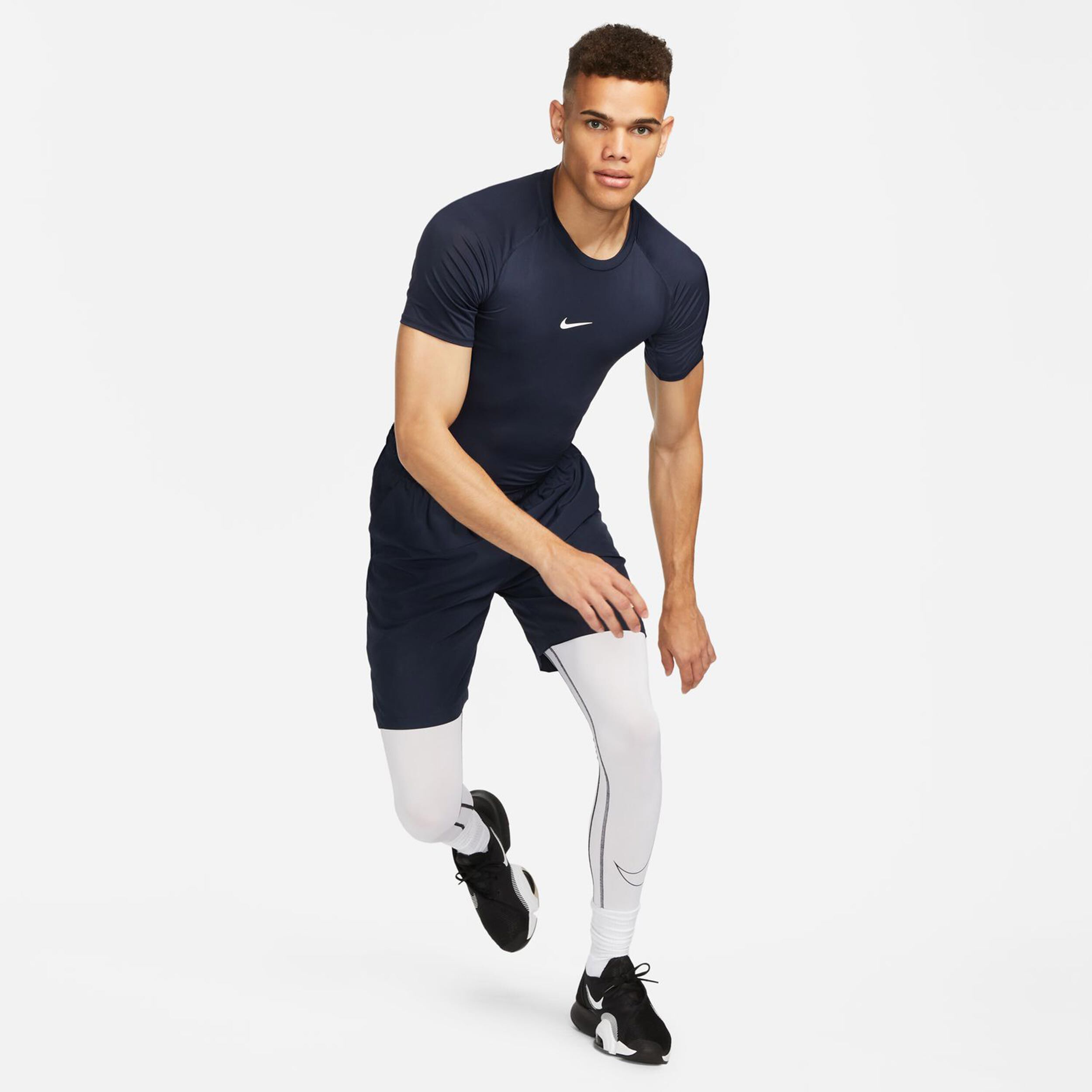 NIKE - 90〜00s NIKE フットボールシャツ 青 白 黒 M Vネック