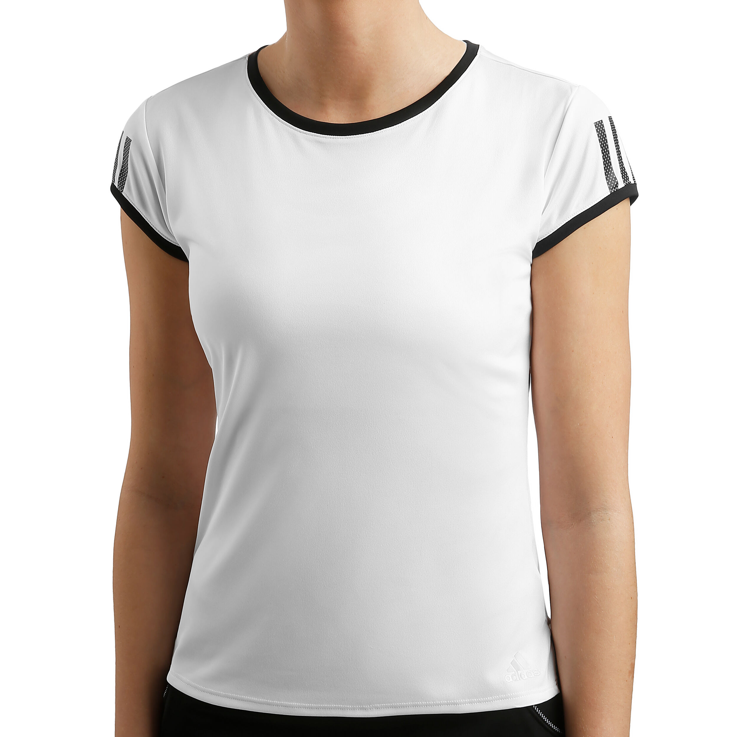 Club 3 Stripes T Shirt Women White Black