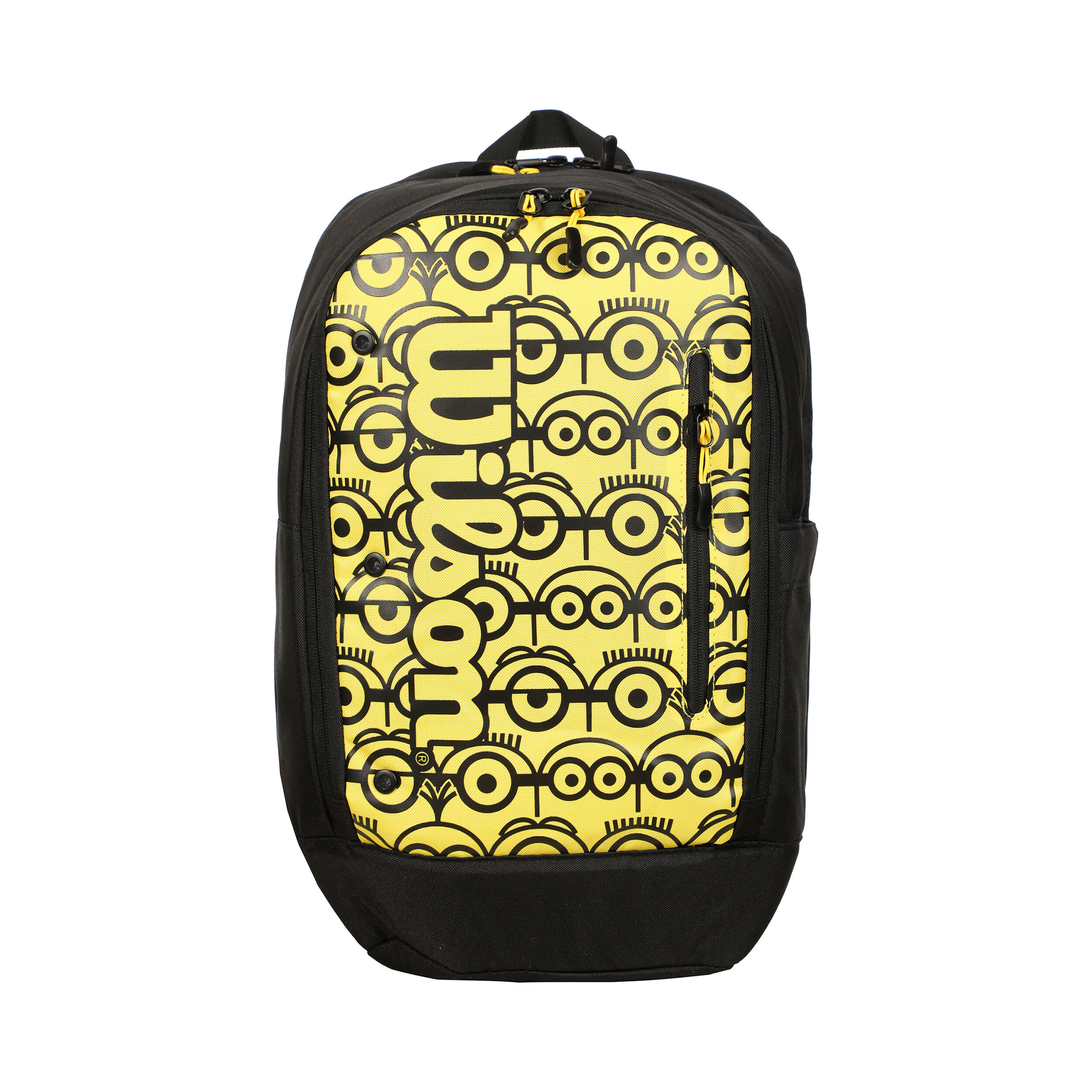 black and yellow backpack
