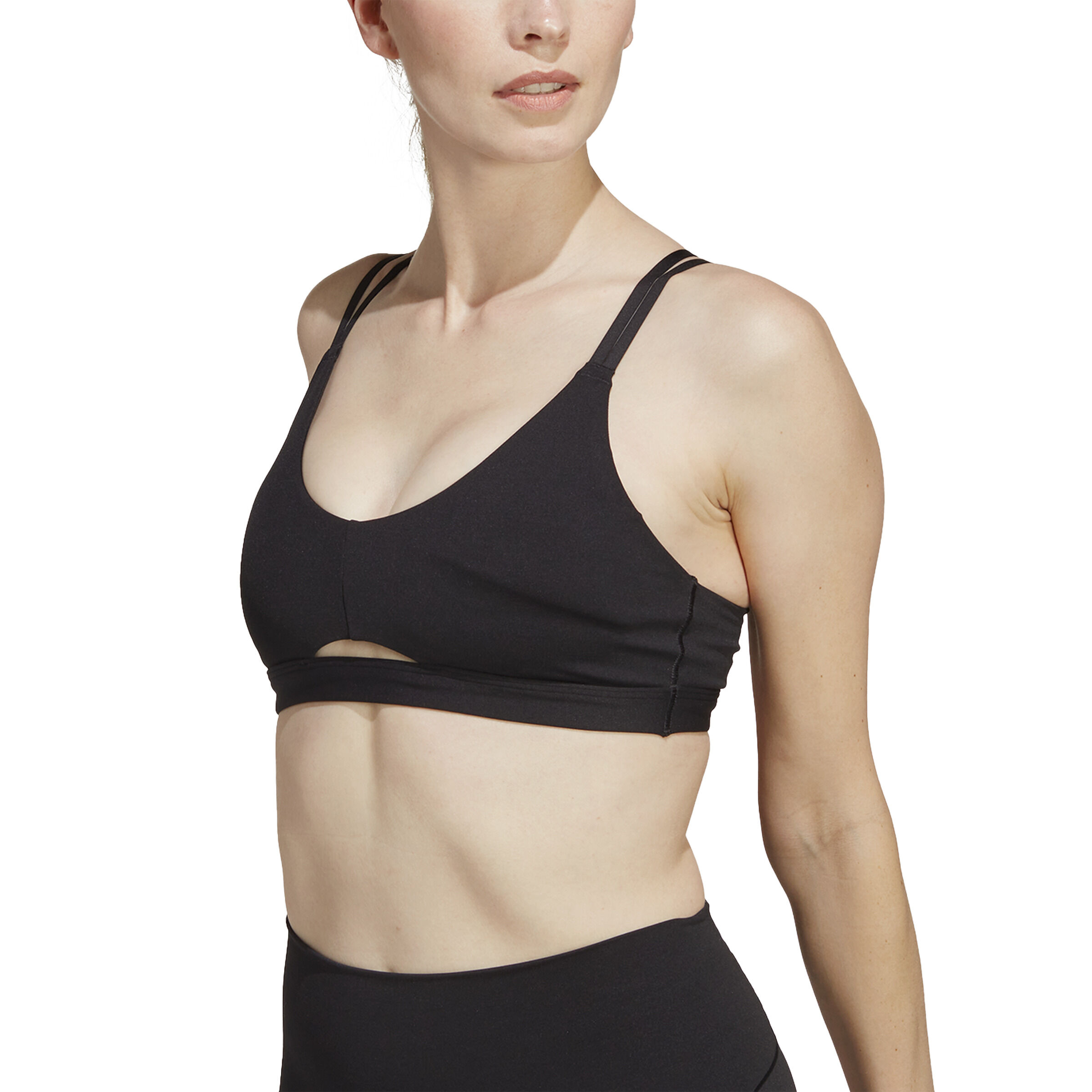 Buy adidas YO Long Studio Low Support Sports Bras Women Black