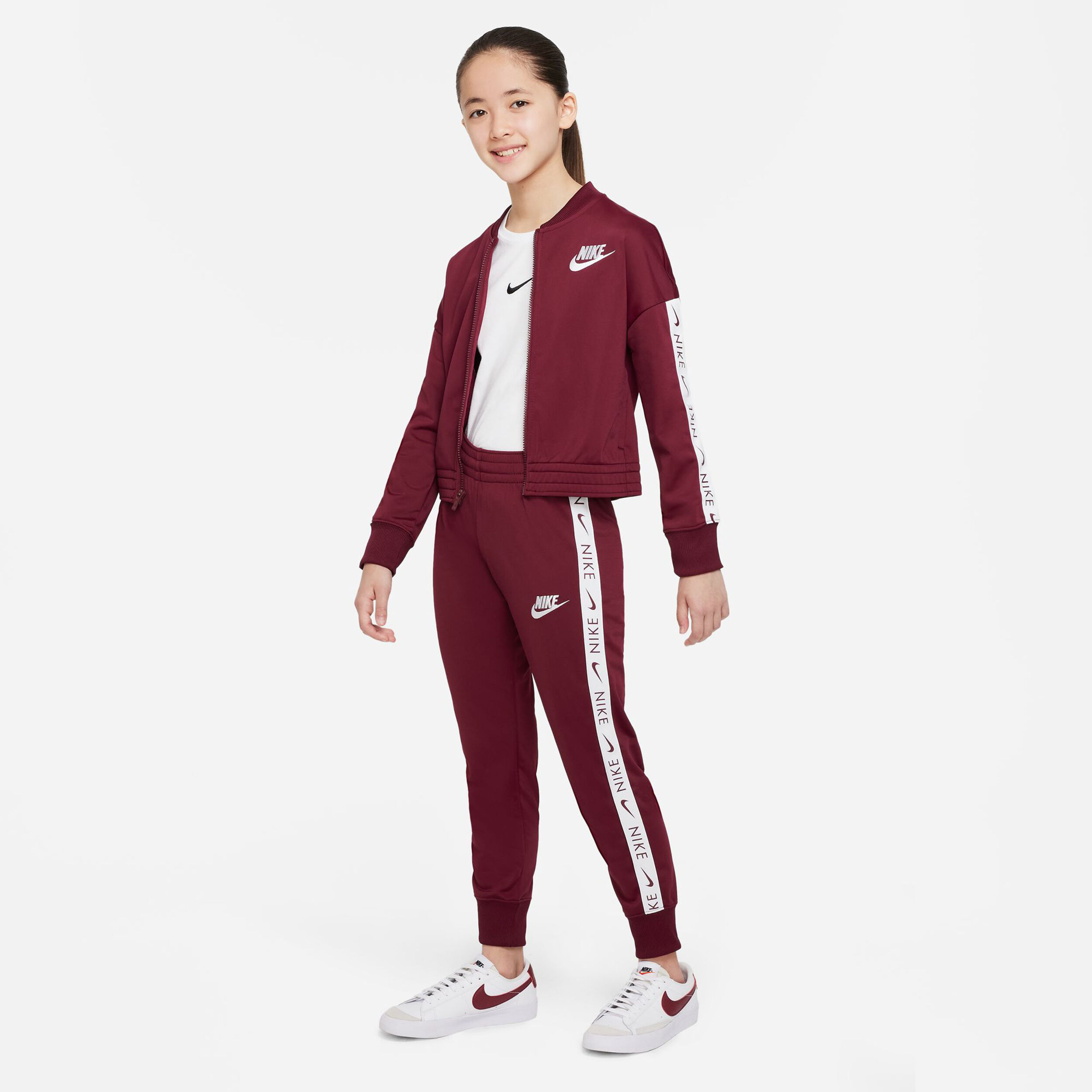 Womens burgundy deals nike tracksuit