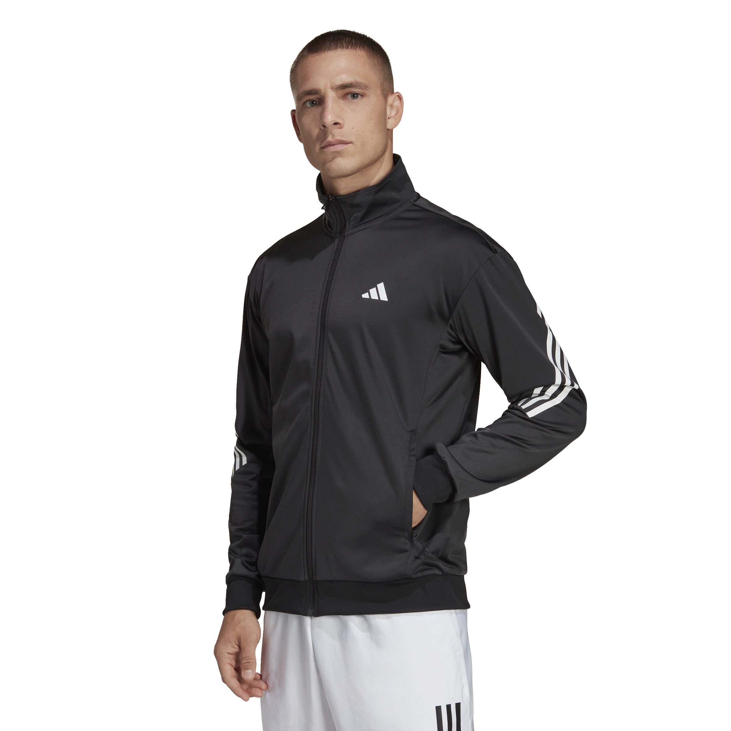 Buy adidas 3 Stripes Knit Training Jacket Men Black White online
