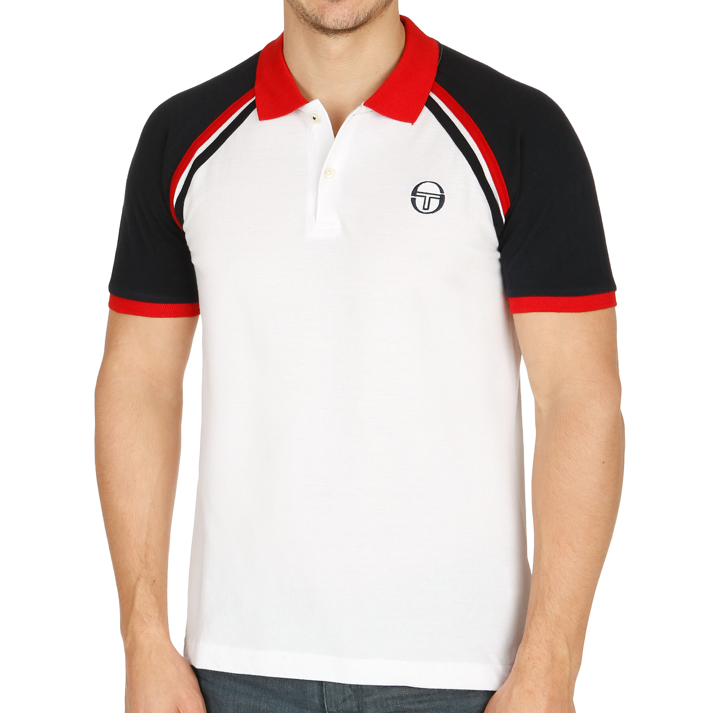 Ghibli Polo Men White Dark Blue