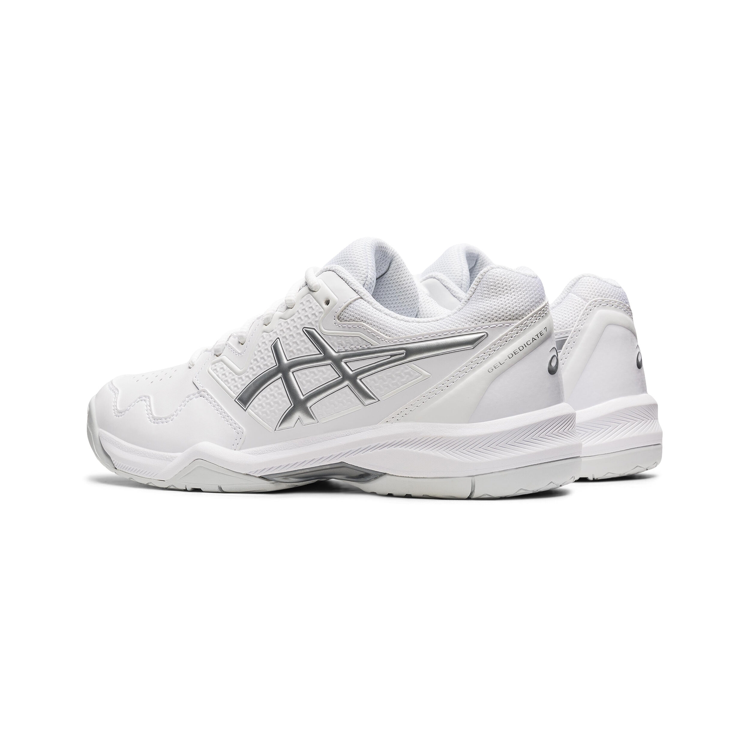 Asics women's gel-dedicate 5 new arrivals tennis shoes white and silver