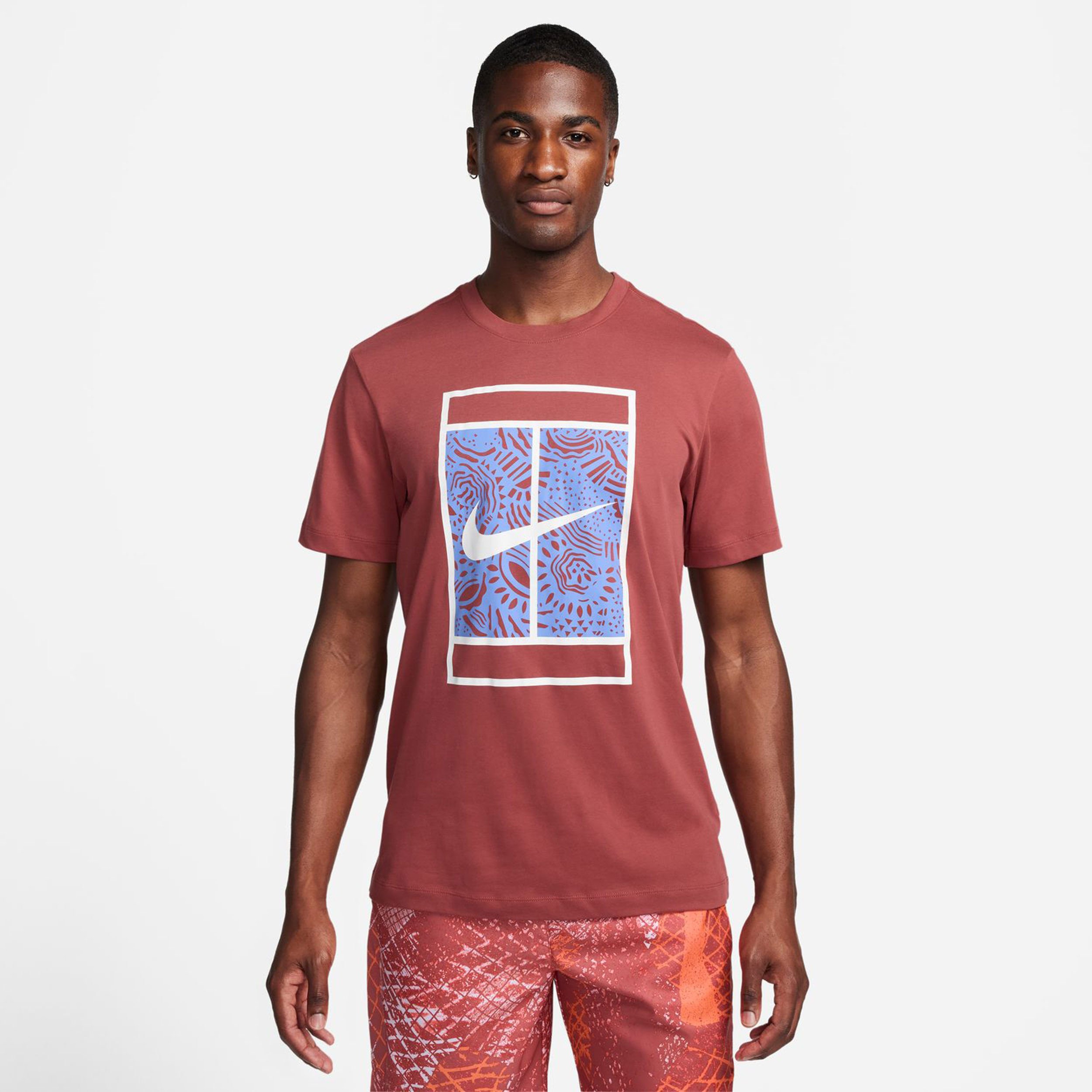Buy Nike Dri Fit Court T Shirt Men Rust Multicoloured online