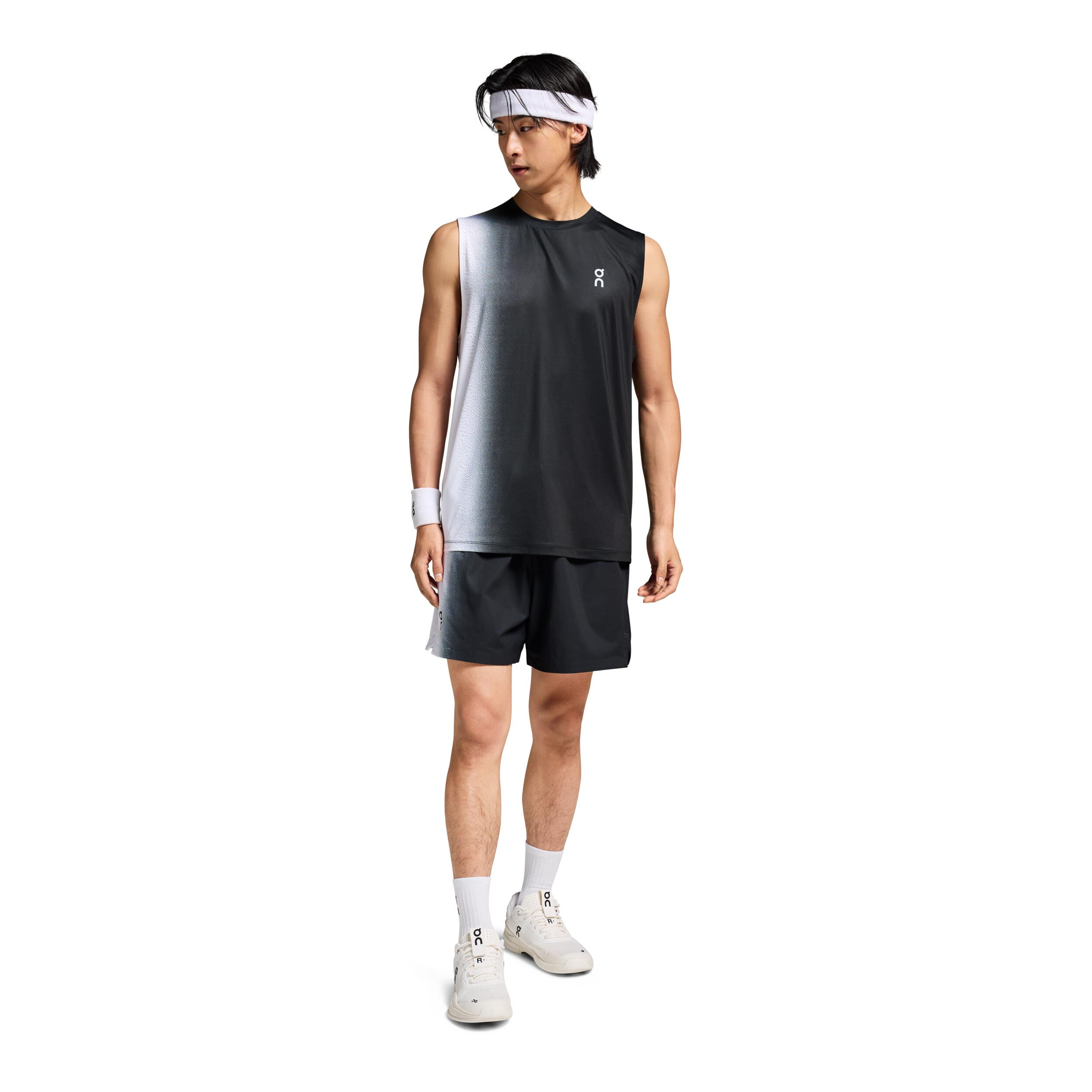 On Court Tank Mサイズ　BLACKWHITE シェルトン　テニス On Court Men's Tennis Tank - Black/White | Tennis Only
