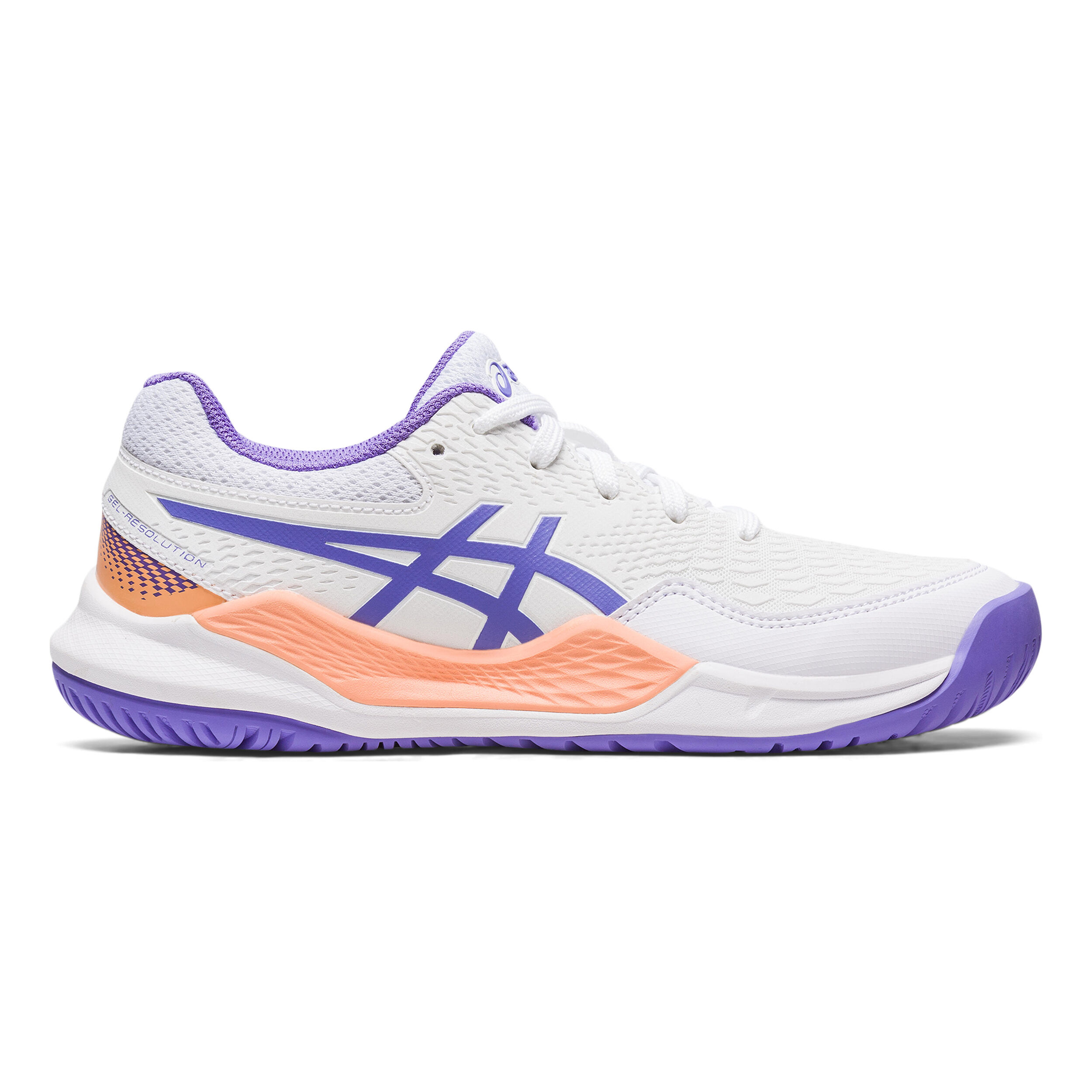 Buy ASICS Gel Resolution 9 GS All Court Shoe Kids White Lilac