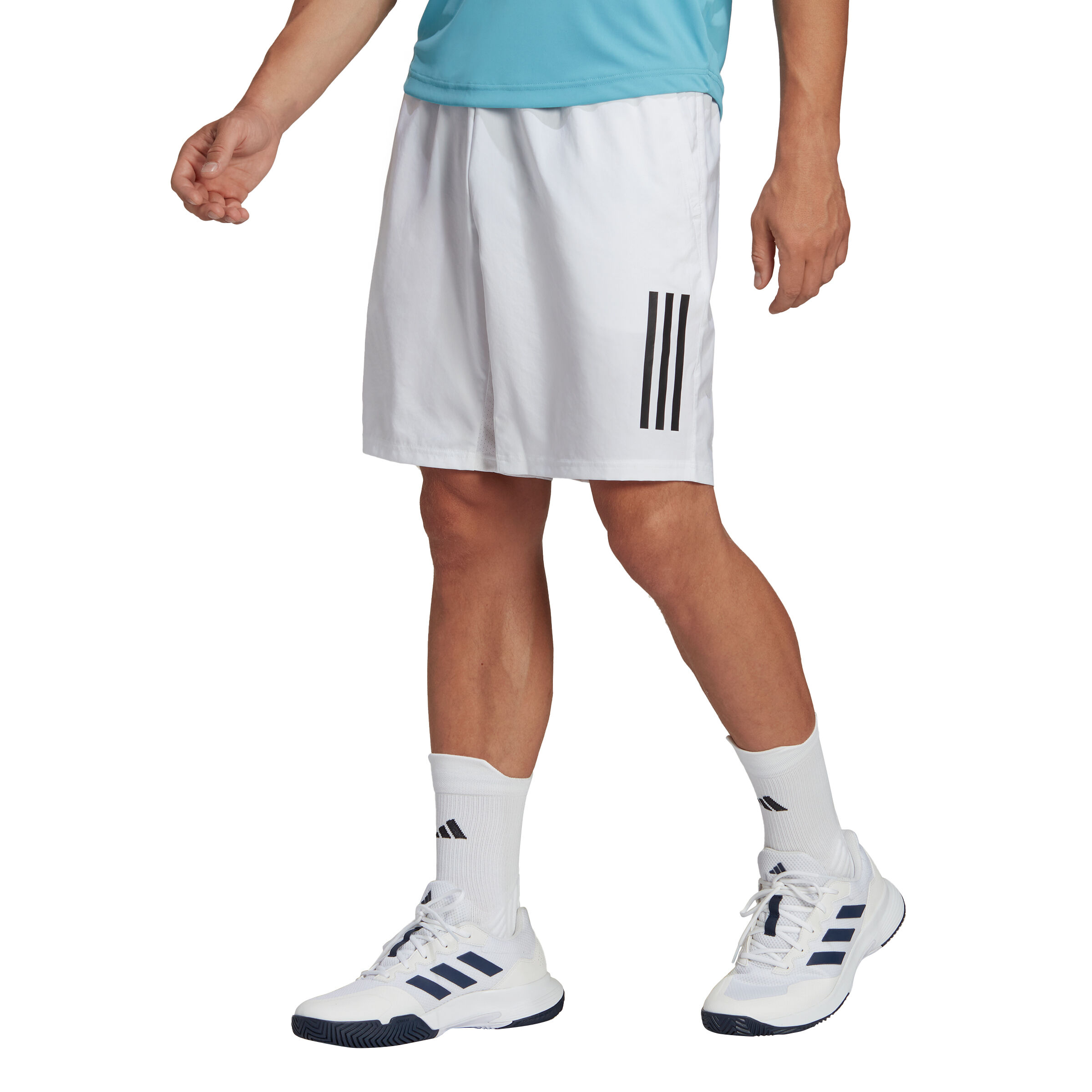 Club 3 Stripes 9in Shorts Men White Black