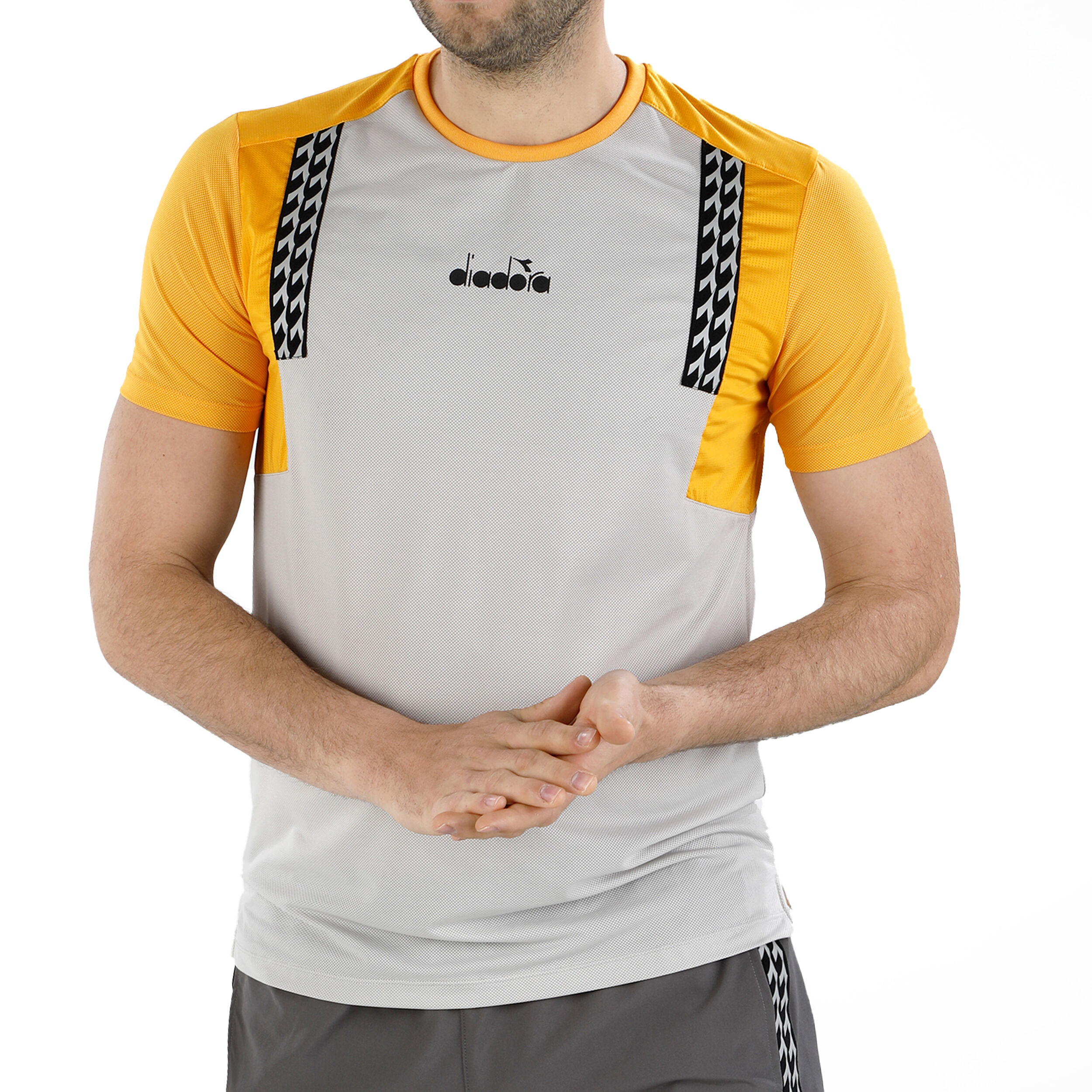 Buy Diadora Clay T-Shirt Men Lightgrey, Golden Yellow online
