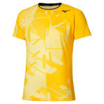 Mizuno Tennis apparel Mizuno Daybreakers Shadow Graphic T-Shirt Men-yellow