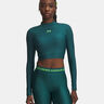 HeatGear Crop Mock Long sleeve Women-green, green