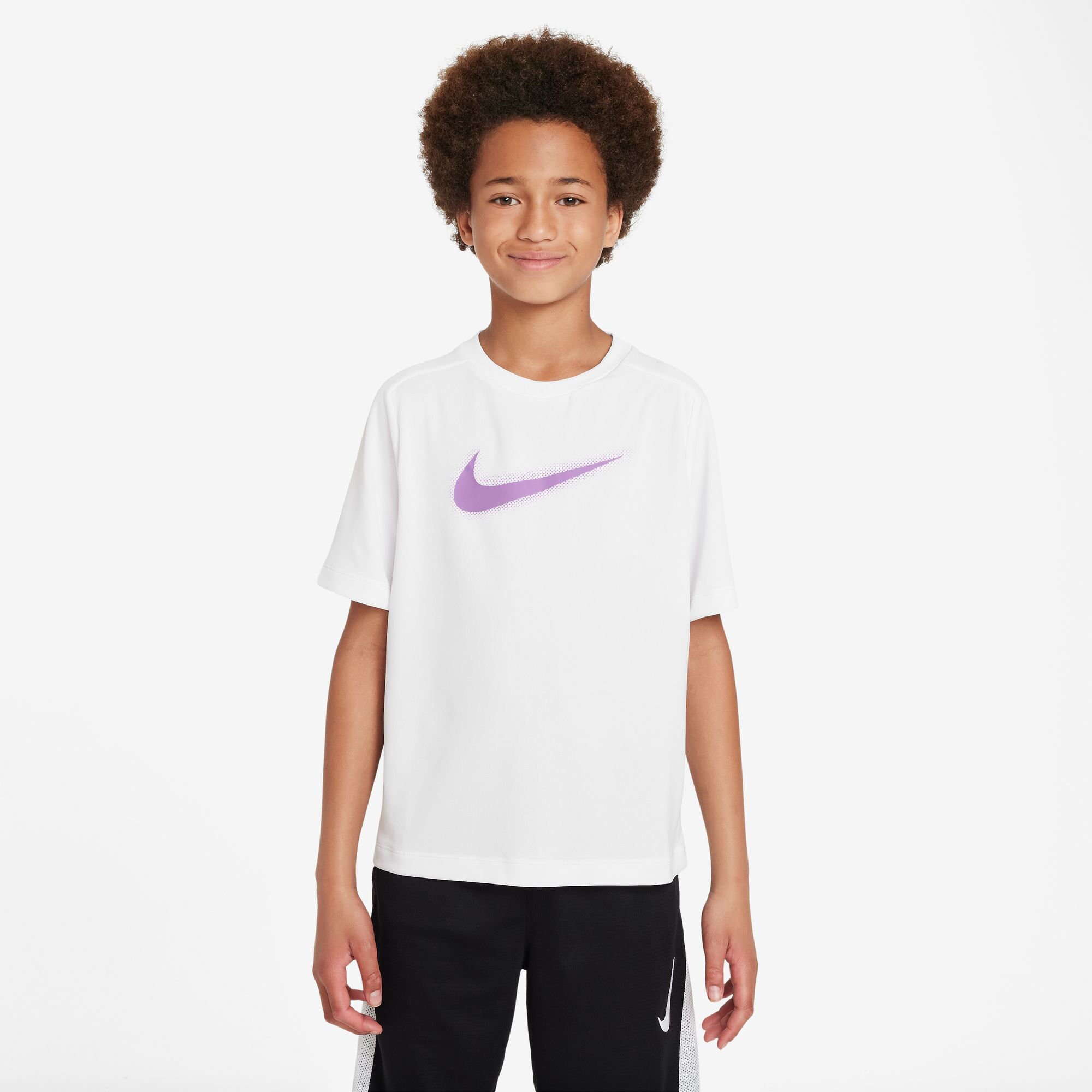 Dri Fit Graphic T Shirt Boys White Lilac