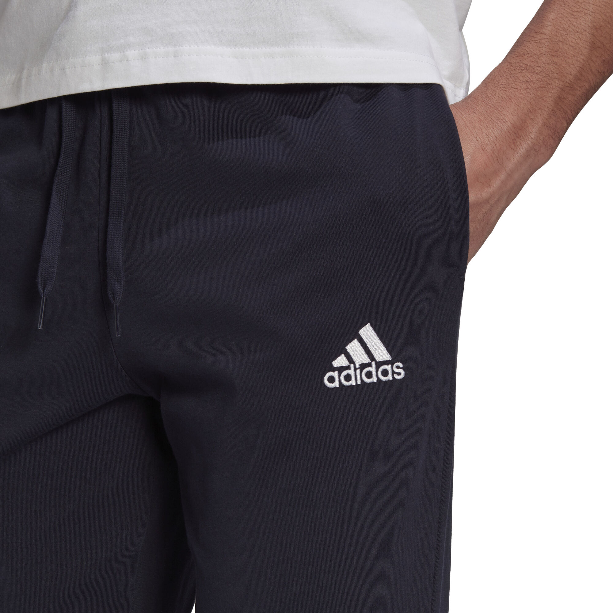 buy adidas Essentials Single Jersey Tapered Cuff Training Pants Men - Blue Tennis-Point
