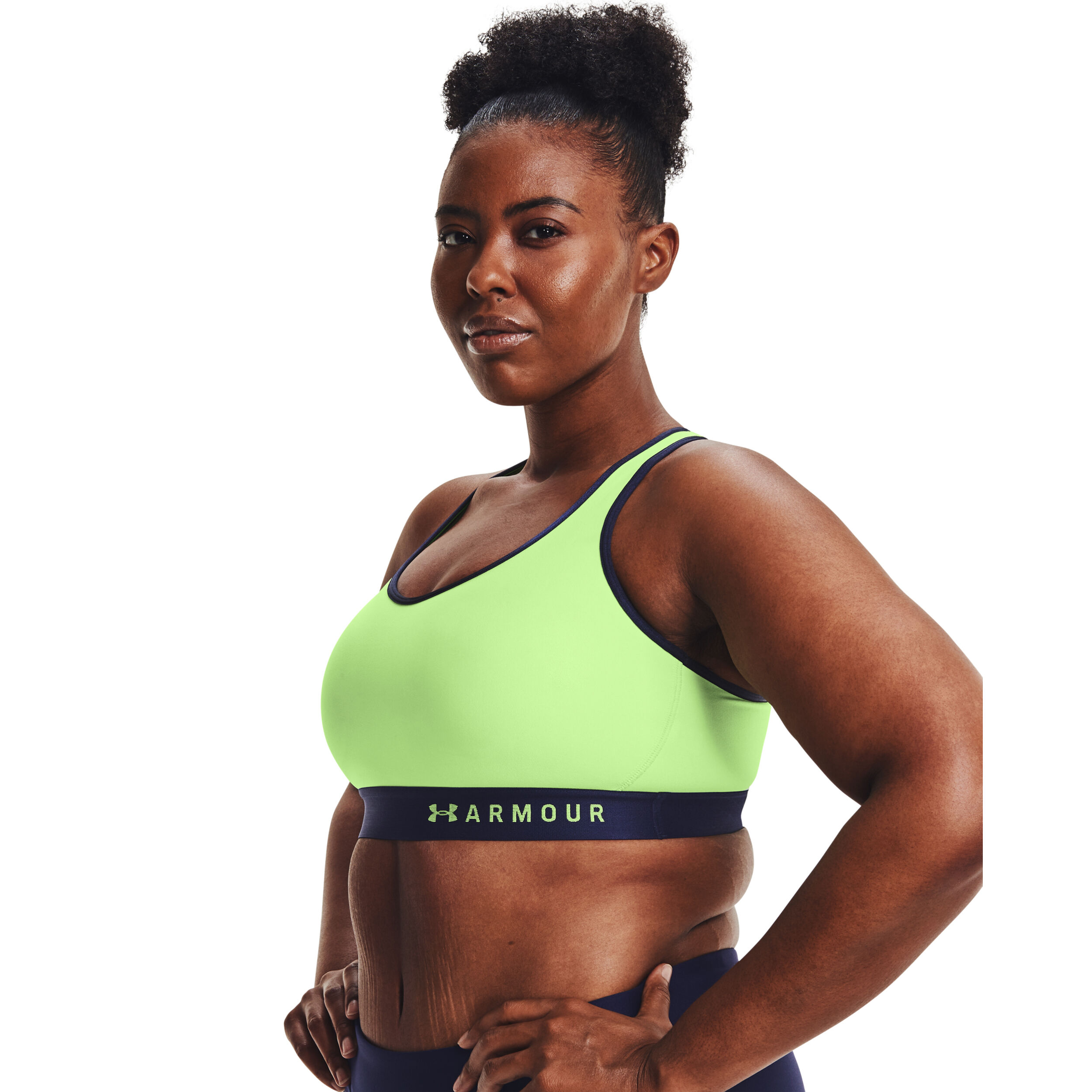 Buy Under Armour Mid Sports Bras Women Neon Green Dark Blue online Tennis Point COM
