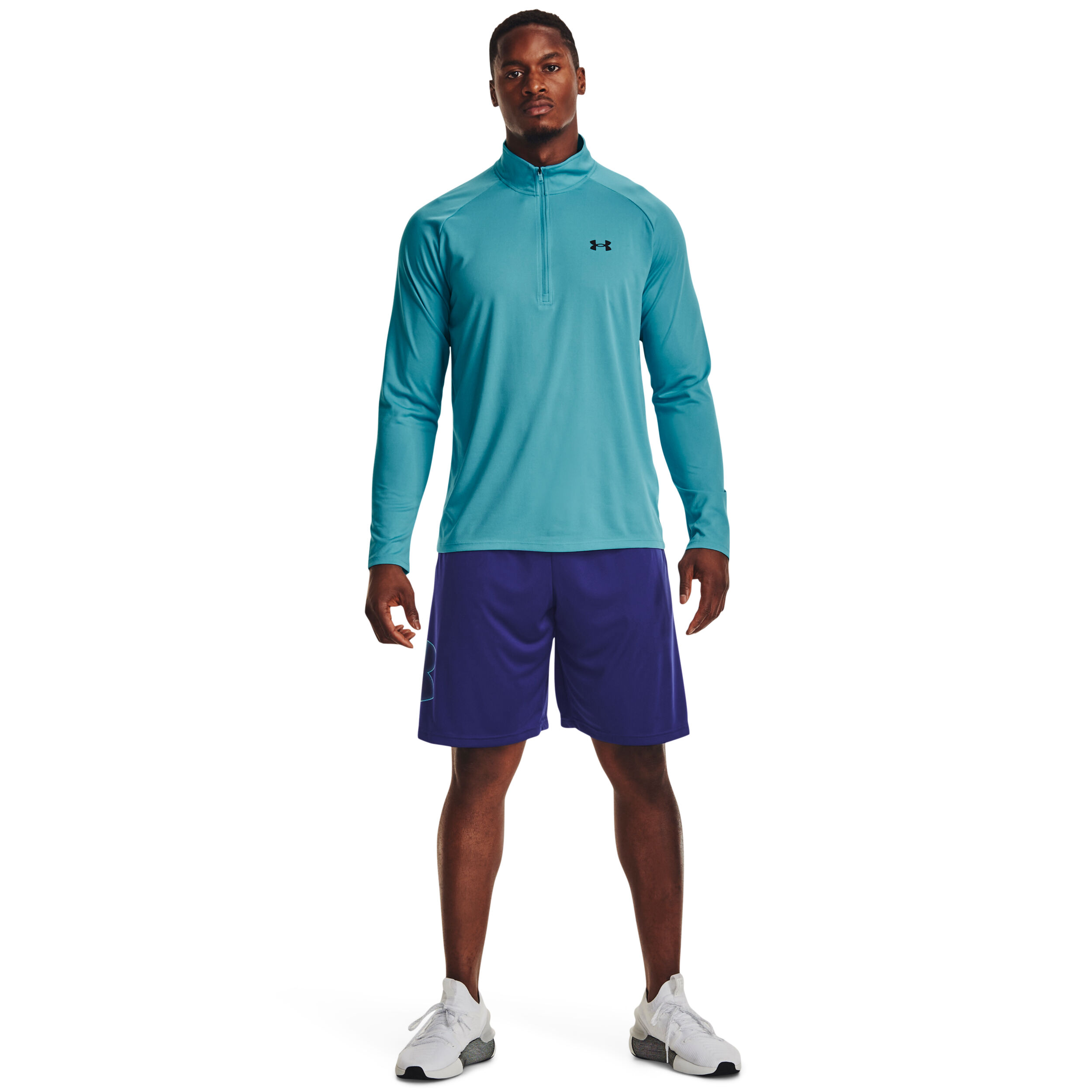 Blue under armour half zip top