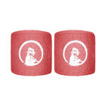 Quiet Please Tennis apparel Quiet Please Short Wristband 2 Pack-Coral,White