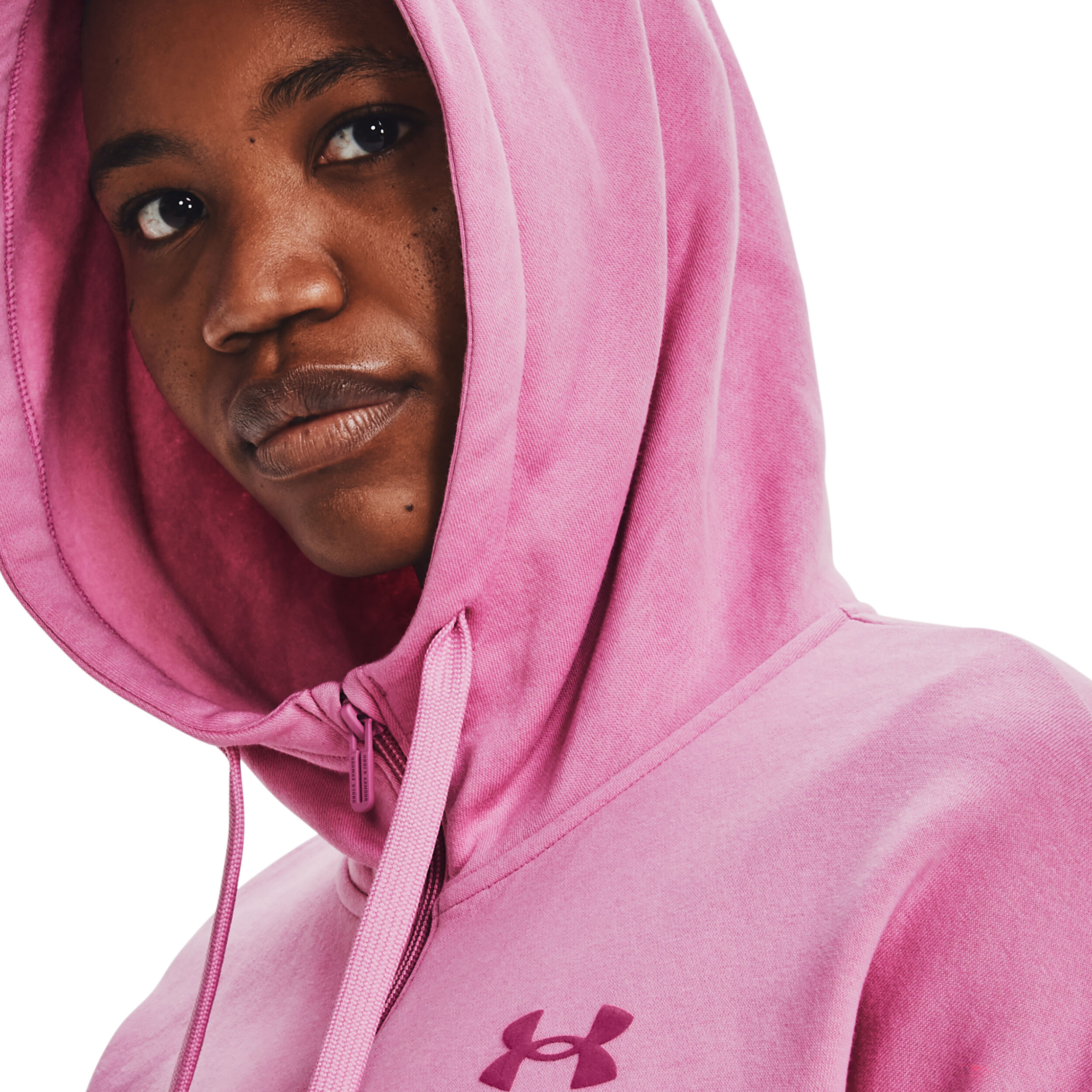 Hot pink under armour sweatshirt discount