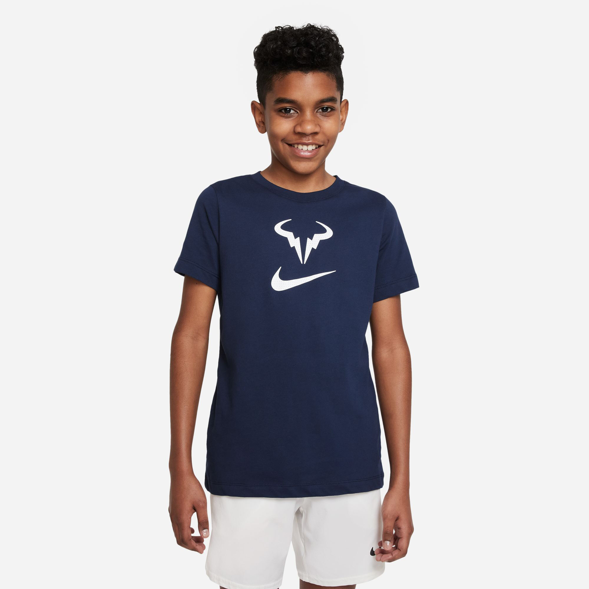 Rafael Nadal Dri Fit Rafa T Shirt Boys Dark Blue White