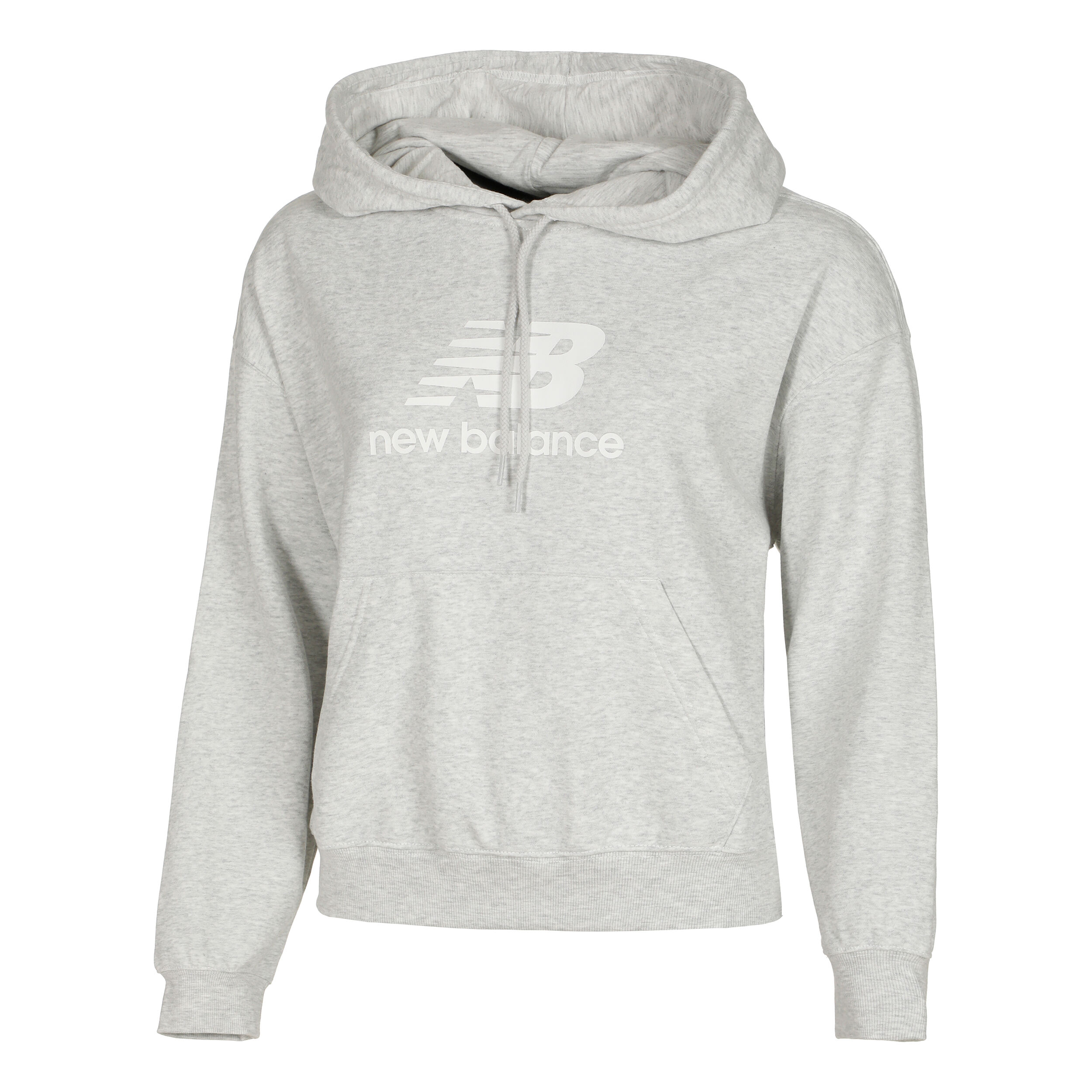 Buy New Balance French Terry Stacked Logo Hoody Women Lightgrey