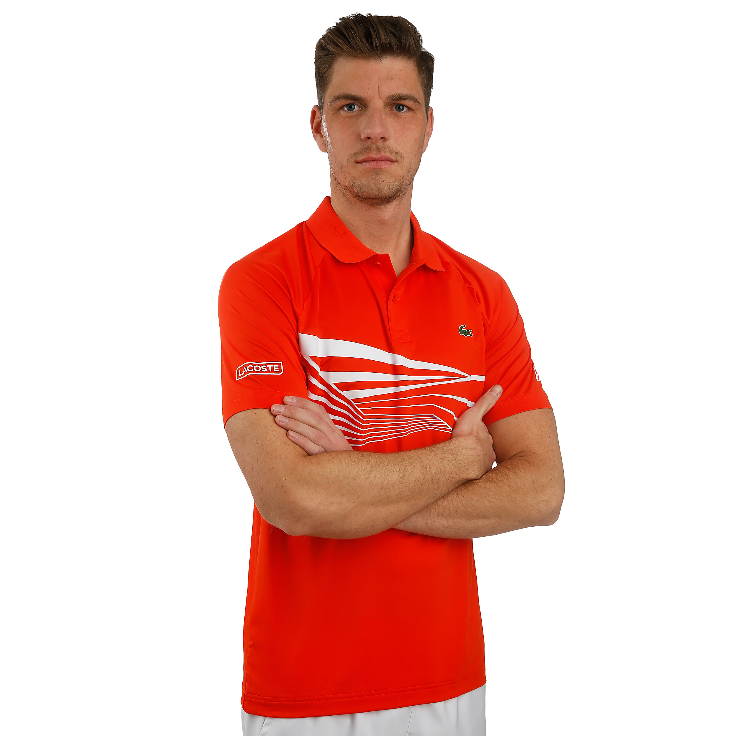Buy Lacoste Novak Djokovic Indian Wells Polo Men Red White online