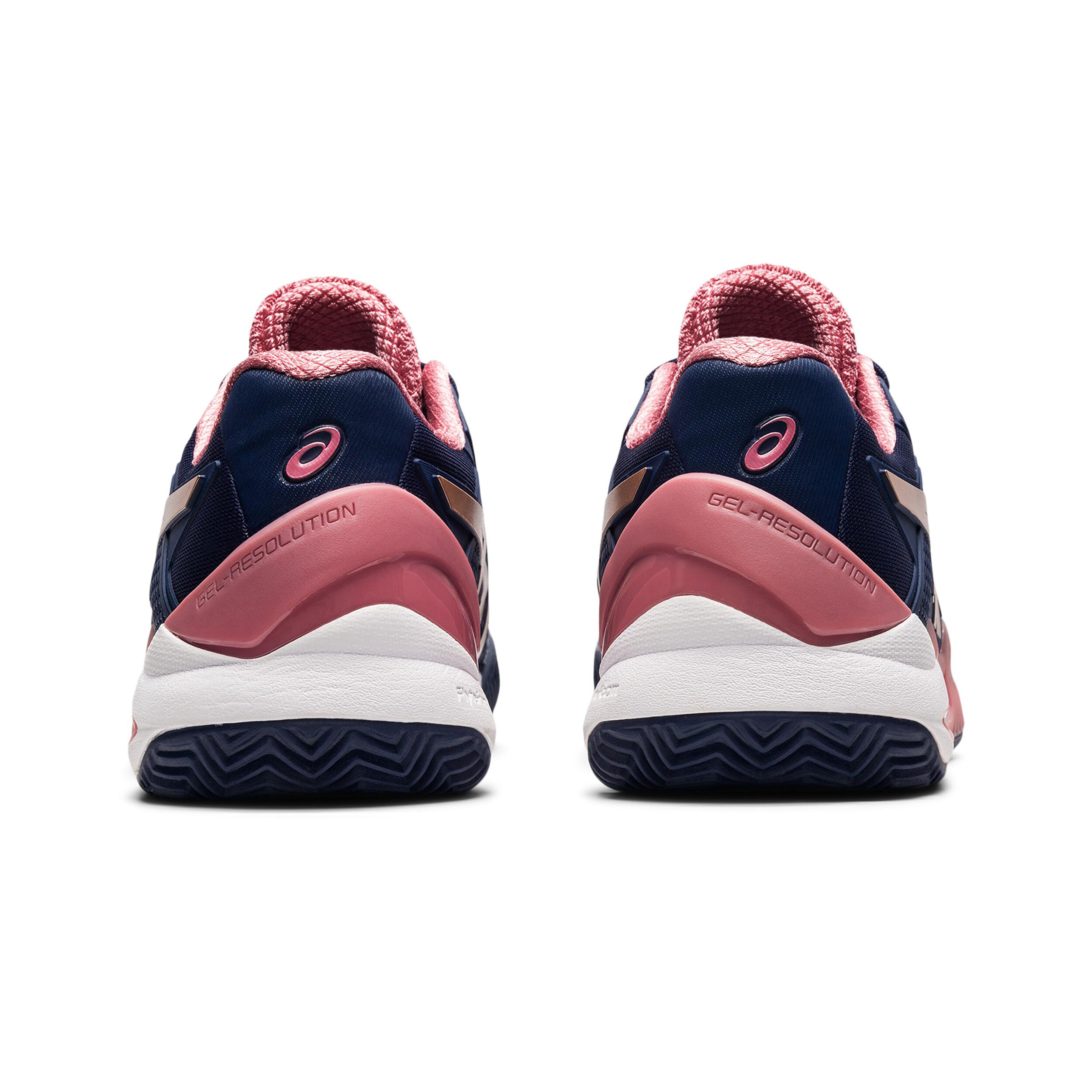 Buy ASICS Gel Resolution 8 Clay Court Shoe Women Dark Blue Orange