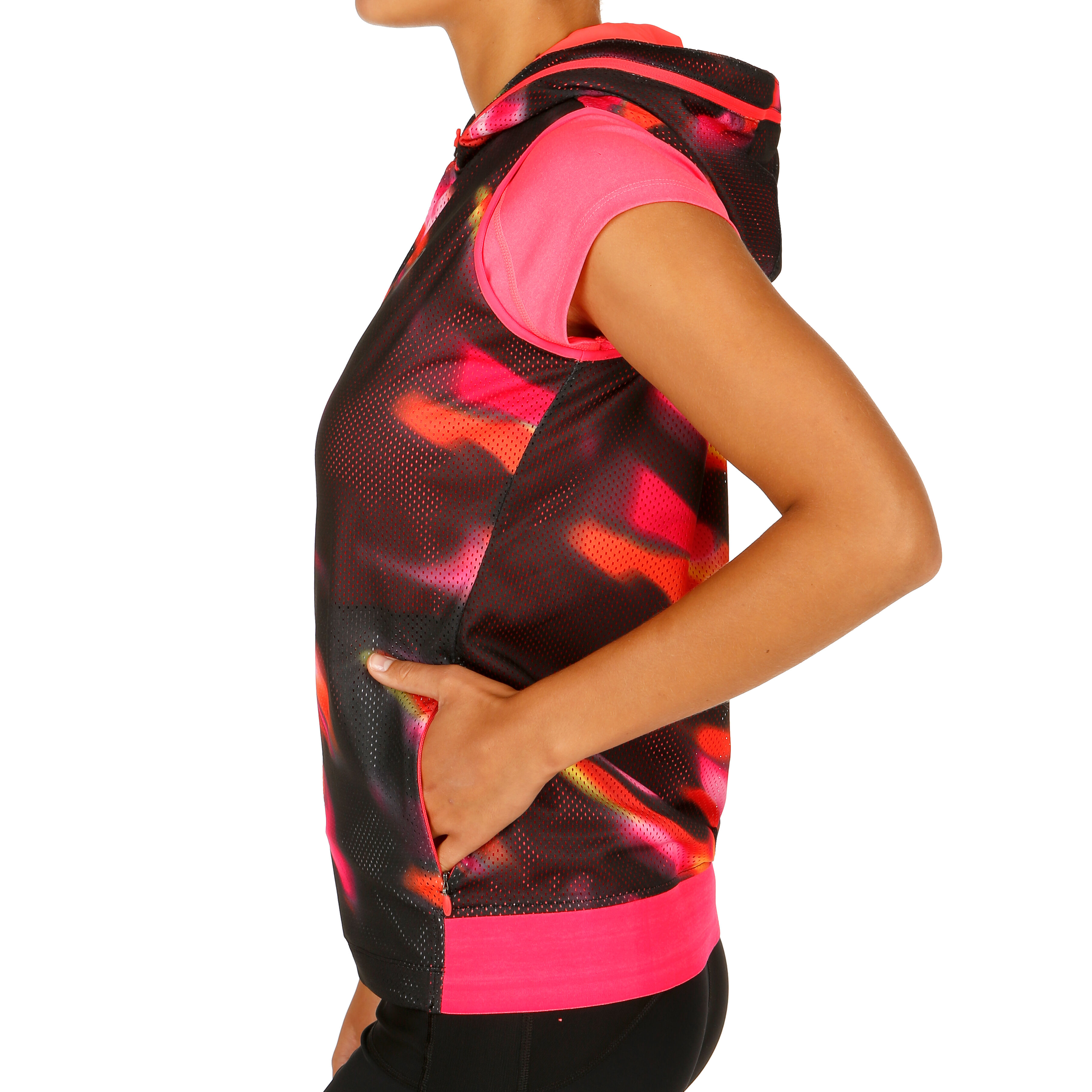 FuzeX Sleeveless Vest Women Black Pink