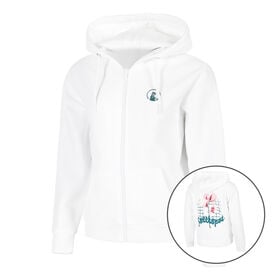 Image of Create Flower Zip Hoodie Women-White,Multicoloured