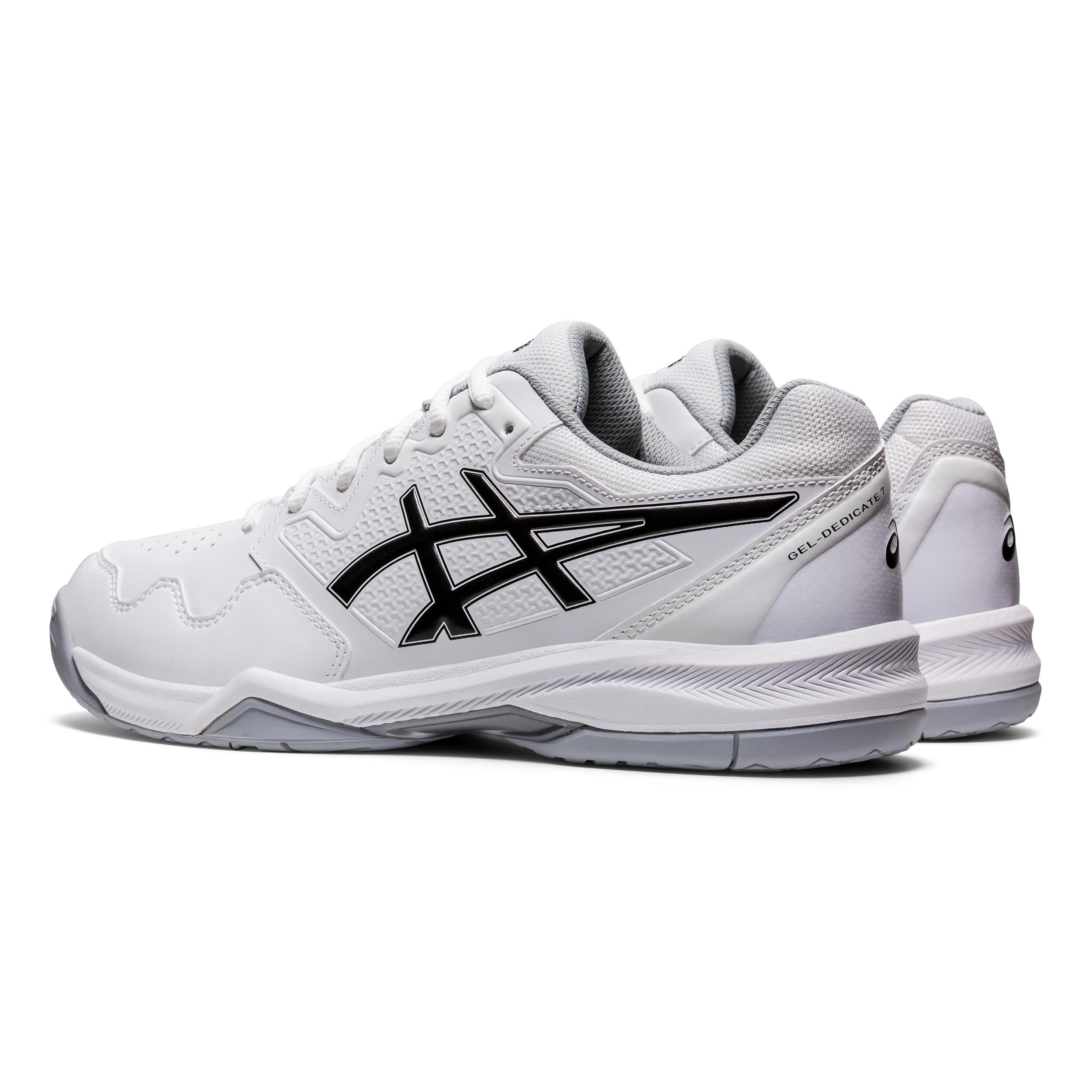 Asics men's gel-dedicate 6 discount tennis shoes white and black