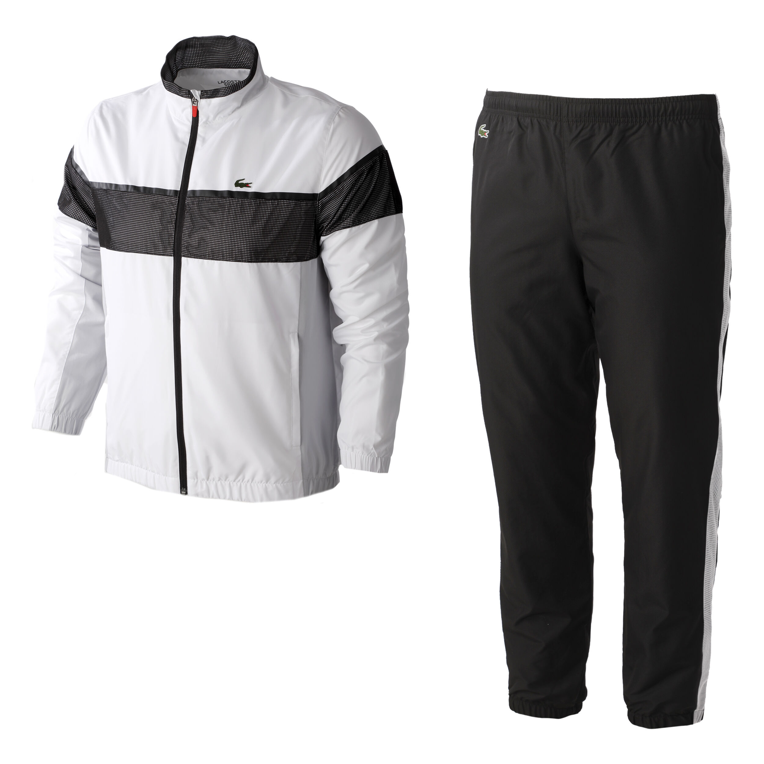Black and white lacoste tracksuit online