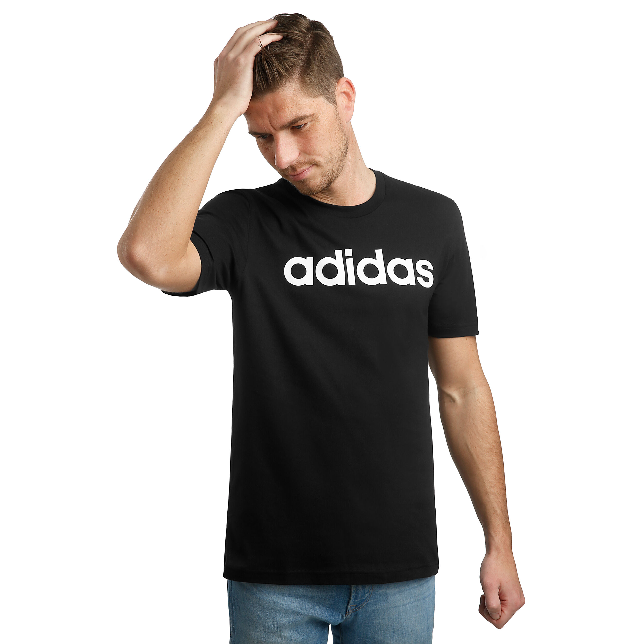 Essentials Linear T Shirt Men Black White