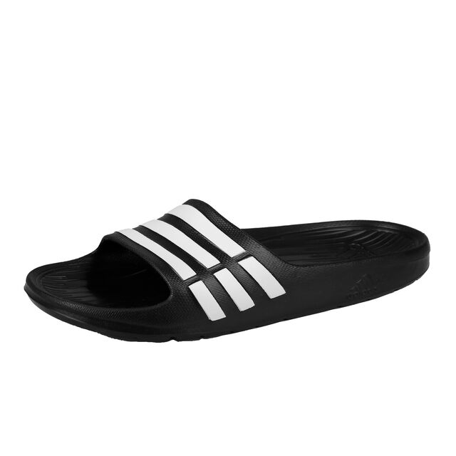 buy adidas Duramo Slide Slippers Kids - Black, White online | Tennis-Point