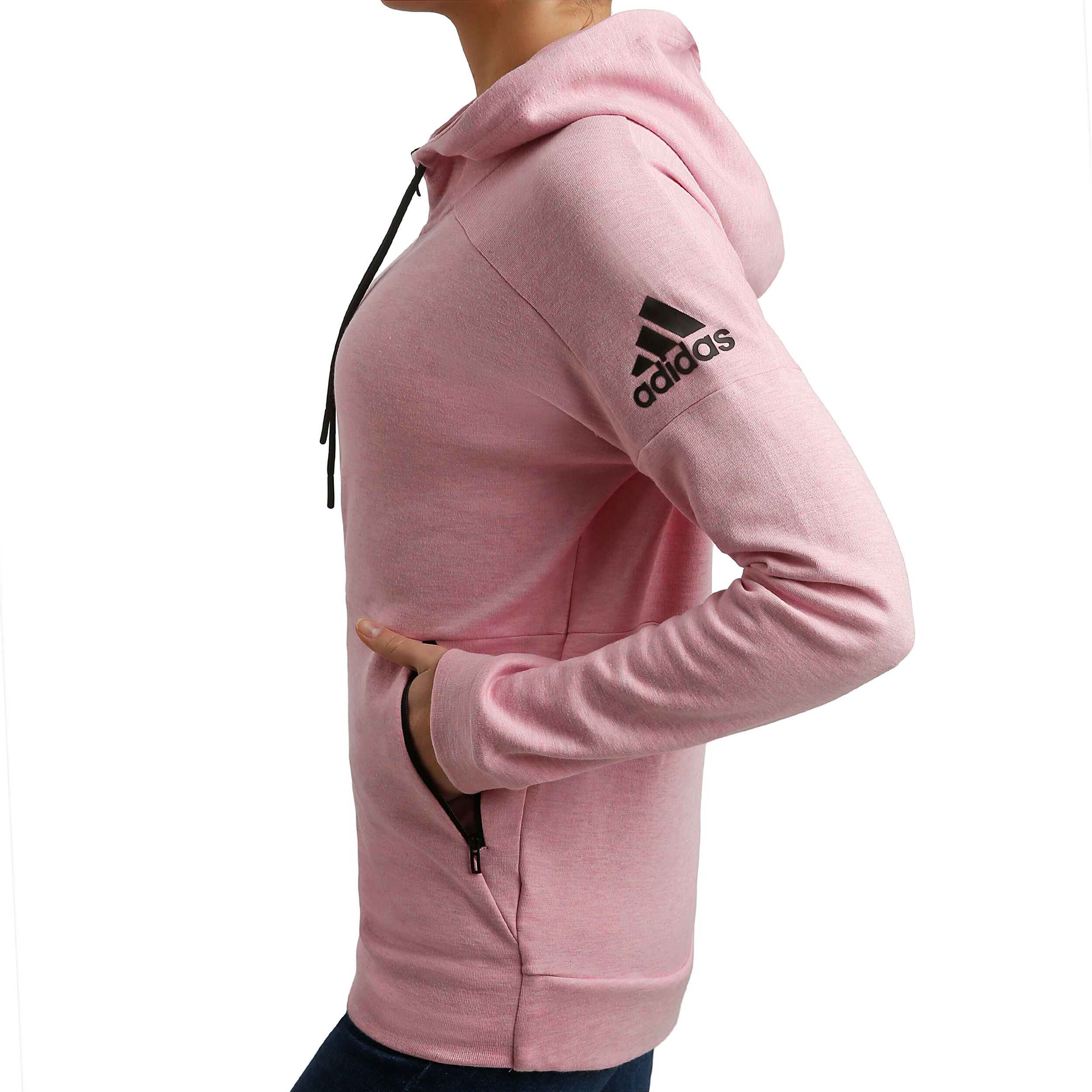 ID Stadium Zip Hoodie Women Pink Black