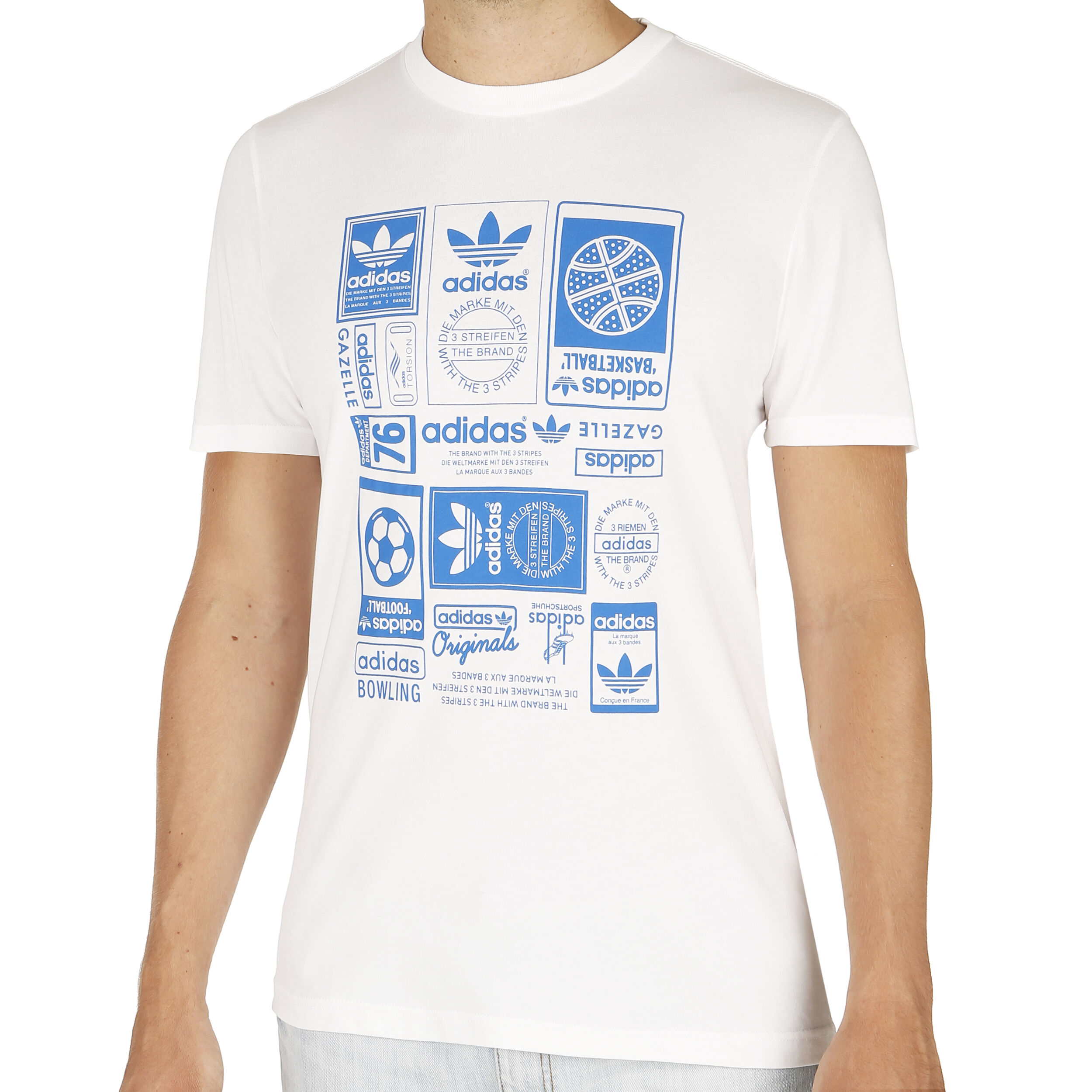 Adidas originals boxy t-shirt with vintage logo in white store