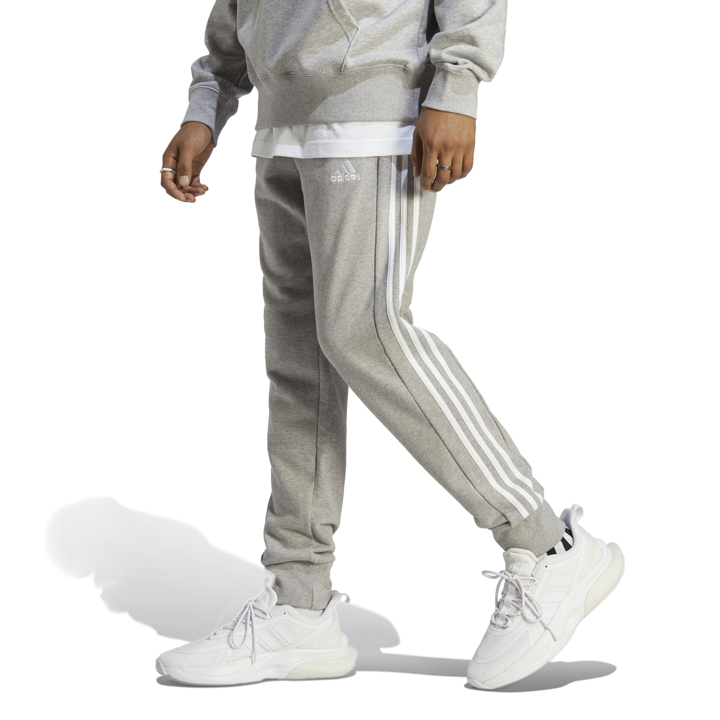 Adidas 3 sales stripe cuffed joggers