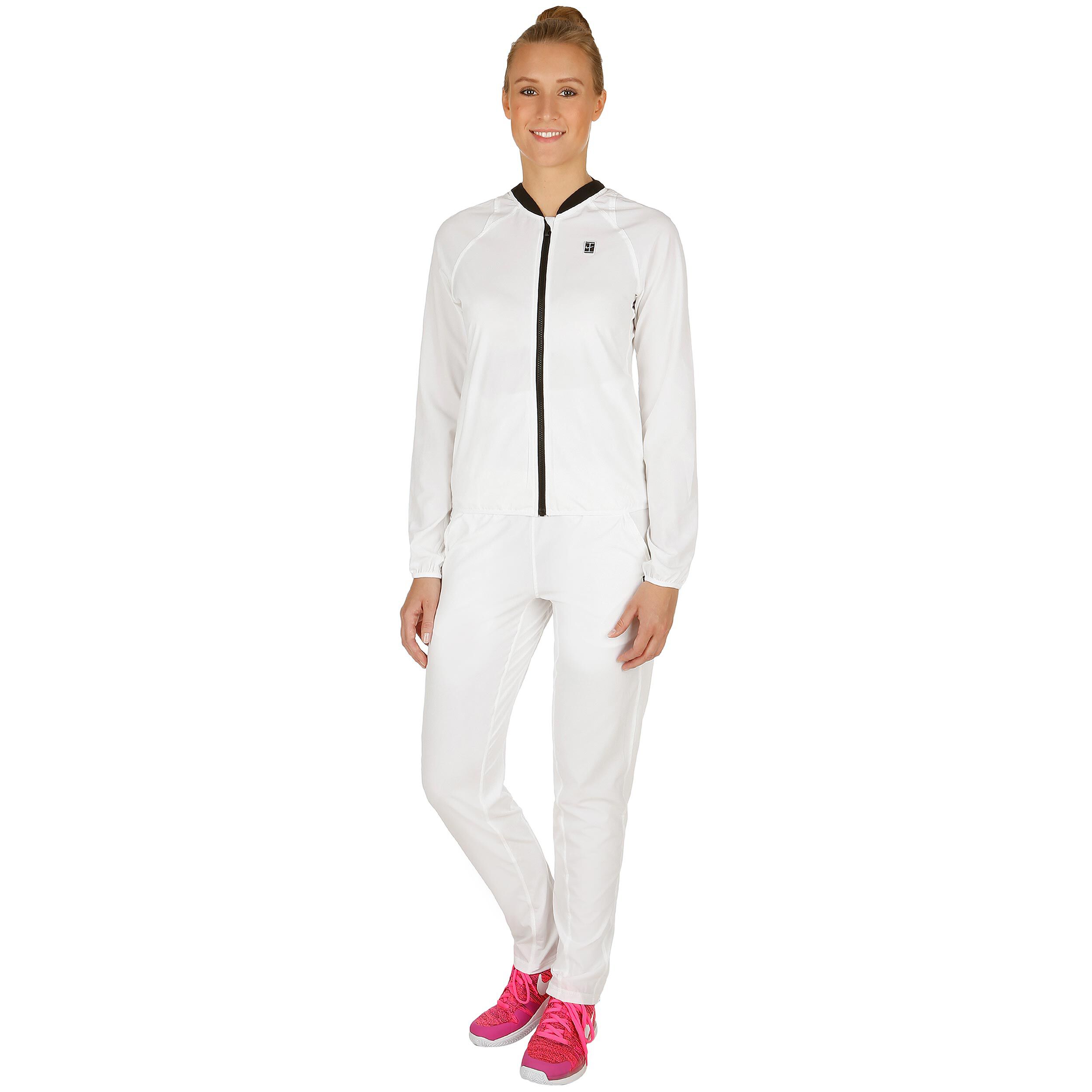 Court Woven Warm Up Tracksuit Women White Black