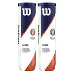 Wilson Tennis balls Wilson Roland Garros Official Bi Pack 2x 4 Ball Tube