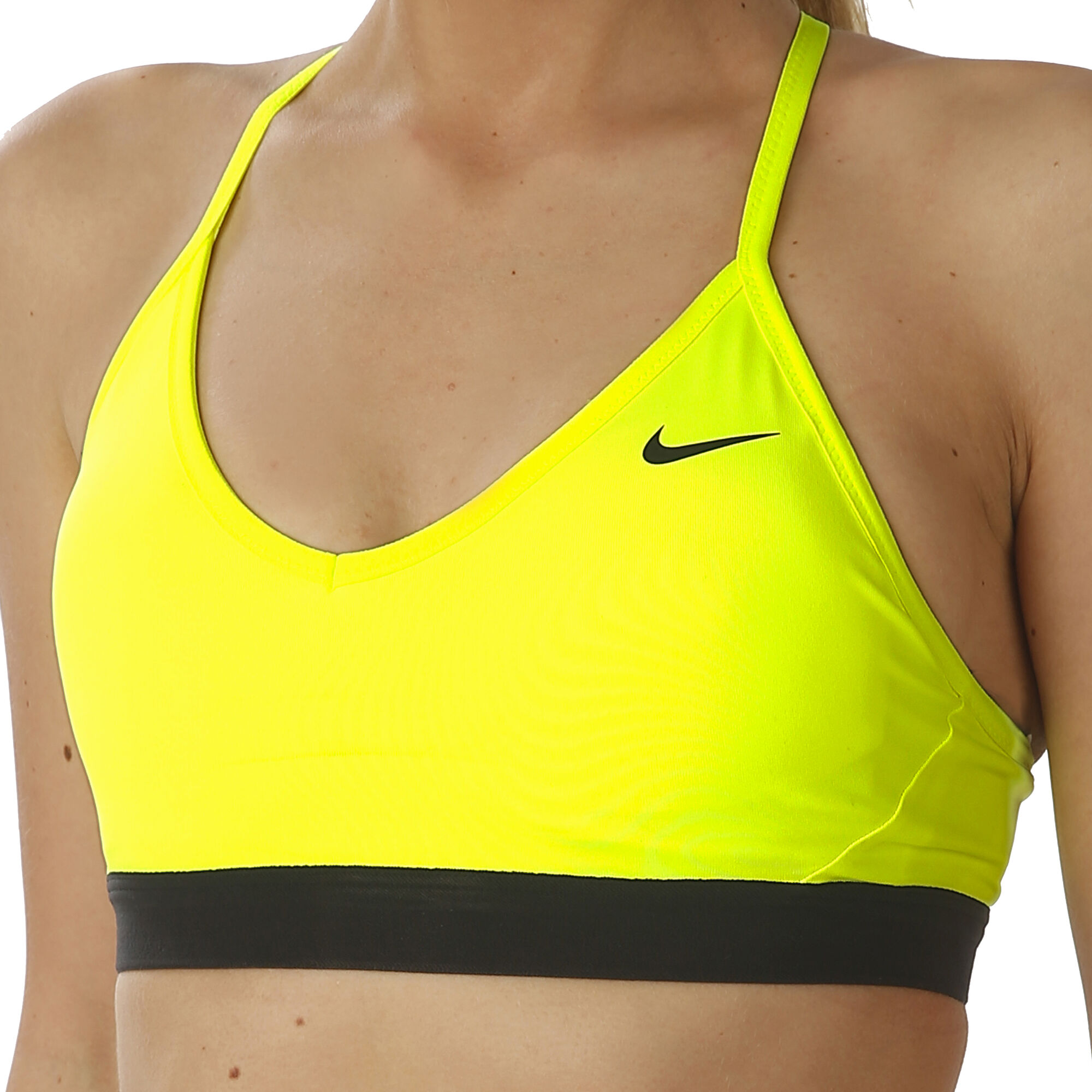 Nike neon yellow unlined sports bra #neon - Depop