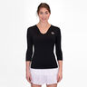 Crew V-Neck Long Sleeve Women-Black