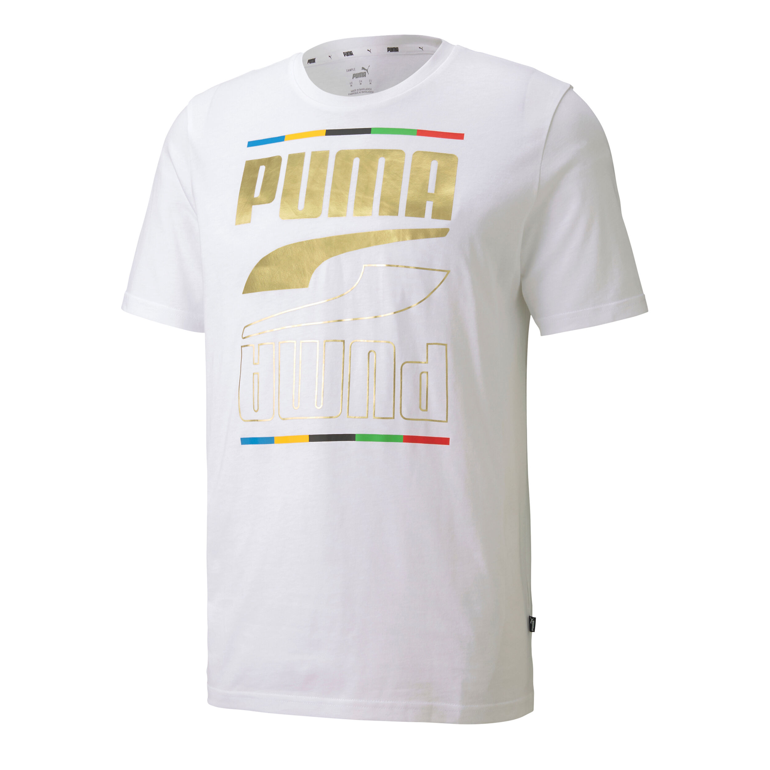 Buy Puma Rebel 5 Continents T Shirt Men White Gold online Tennis Point COM