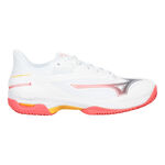 Mizuno Tennis shoes Mizuno Wave Exceed Court Clay Court Shoe Women-White,Coral
