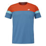 Crew Neck T-Shirt Men - dark blue, orange