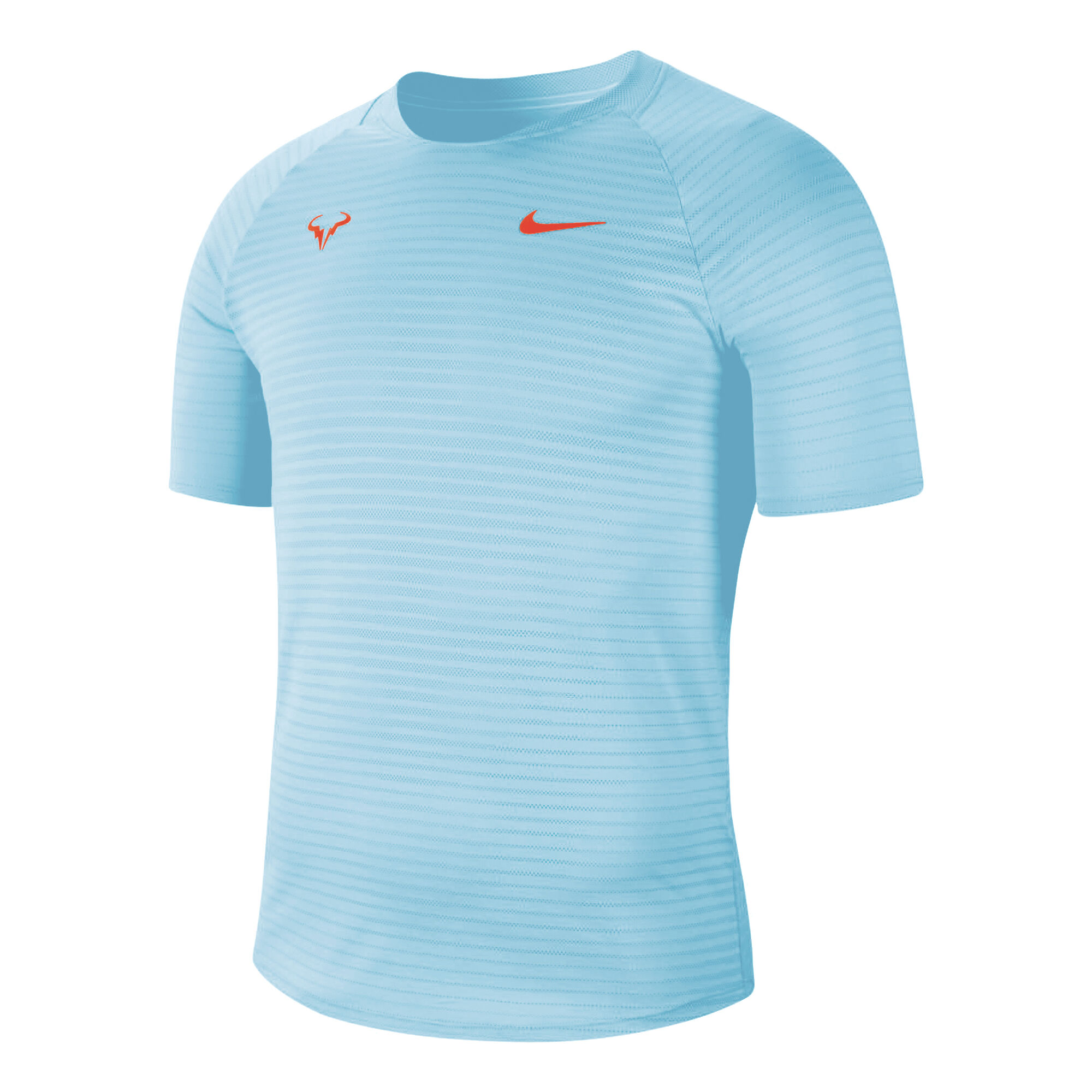 buy Nike Rafael Nadal Court Slam T-Shirt Men Light Blue, Neon Red online | Tennis-Point